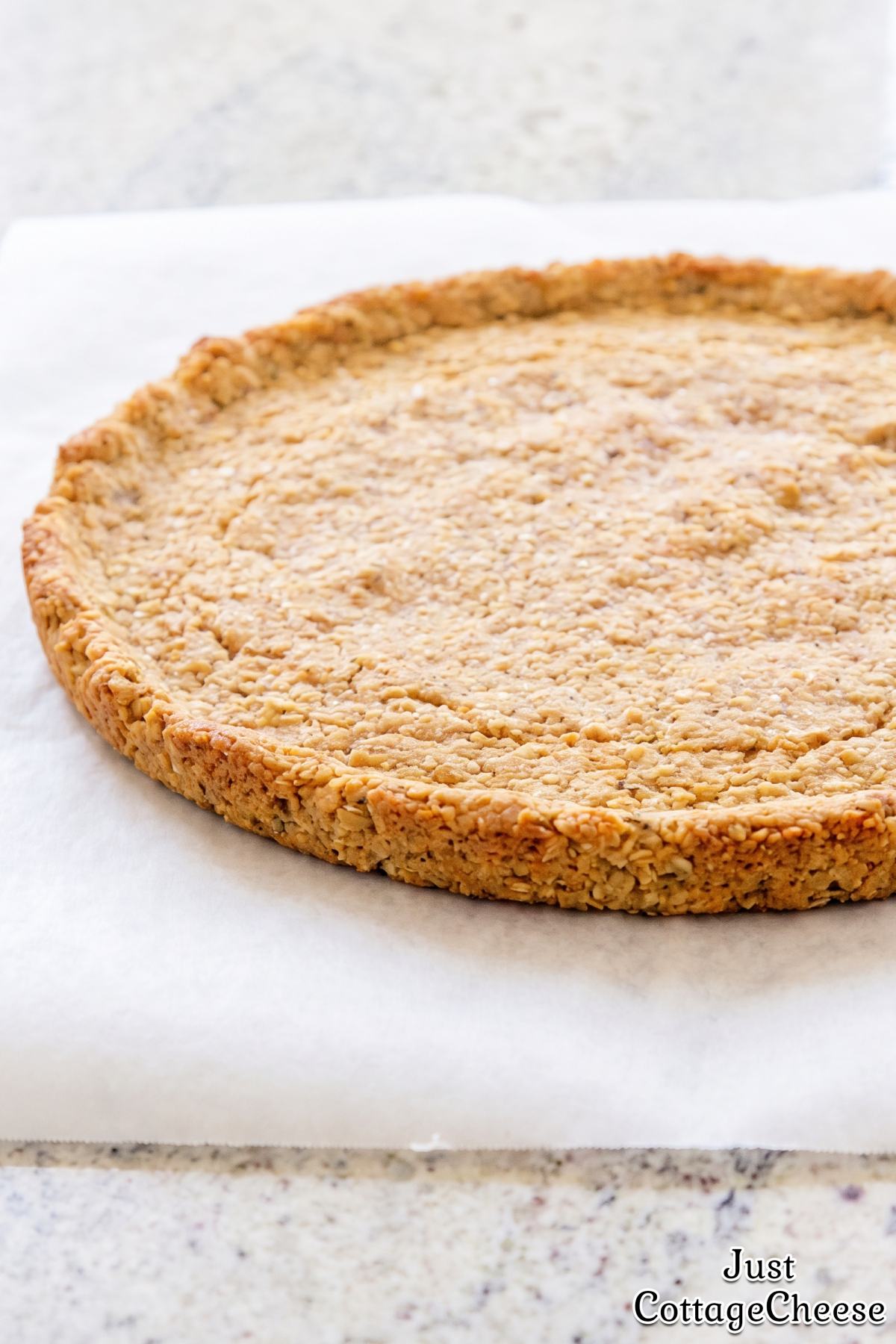 Golden baked protein oat crust
