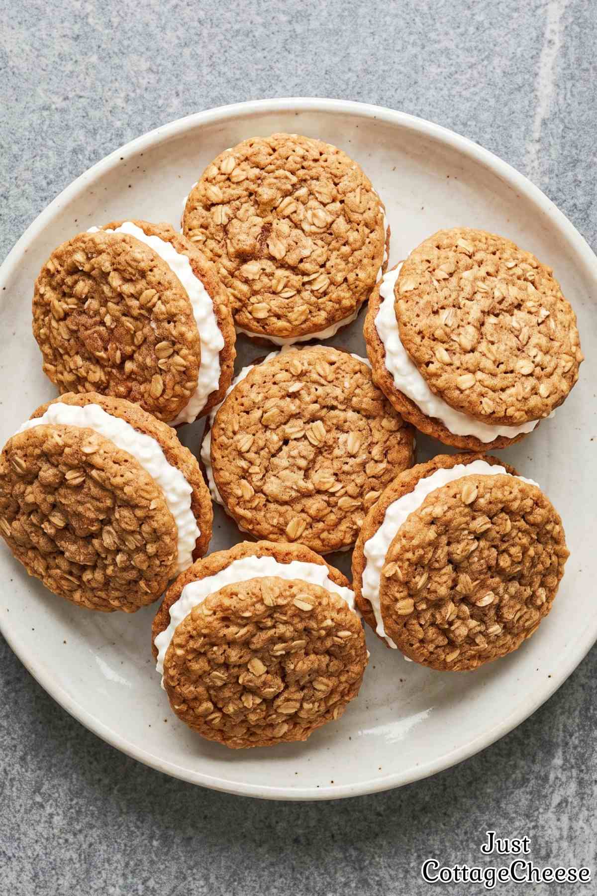 Stack of protein oatmeal cream pies