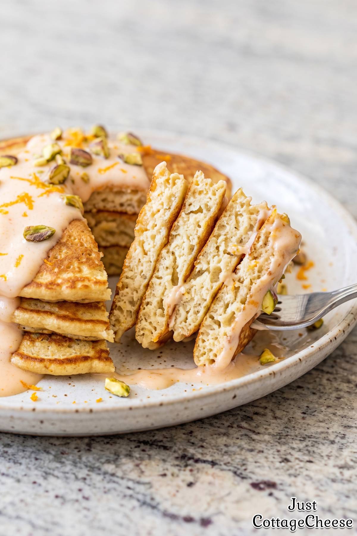 Homemade cottage cheese pancakes