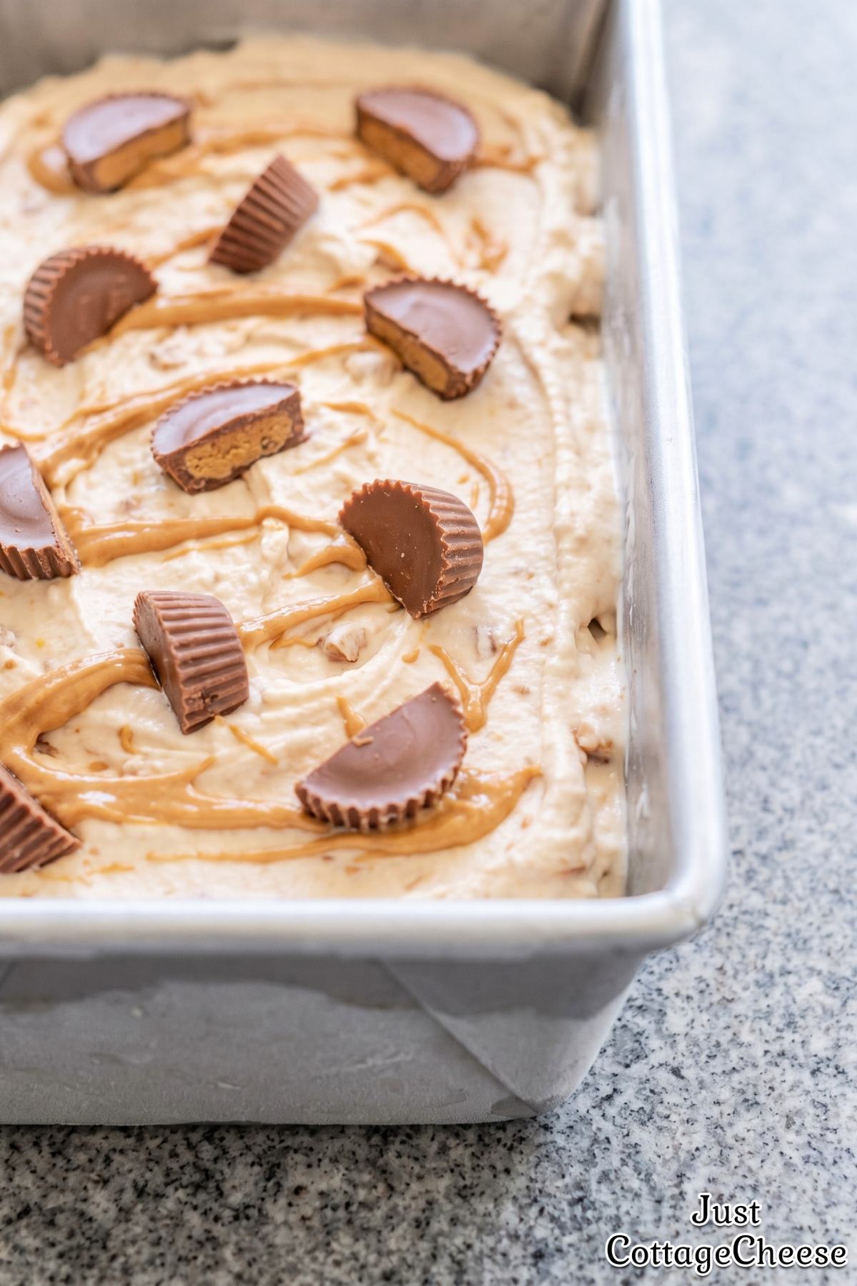 Protein peanut butter cup cottage cheese treat