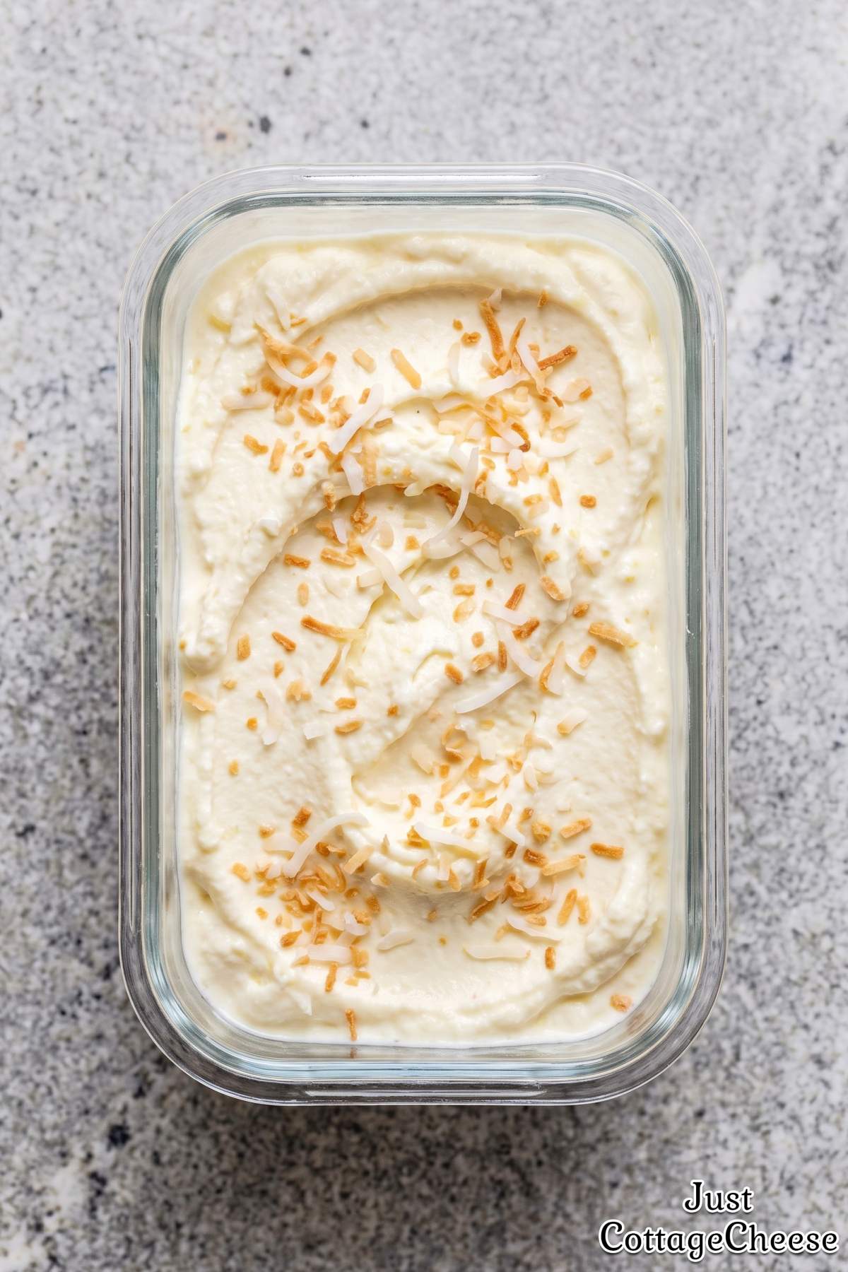 Smooth tropical cottage cheese ice cream