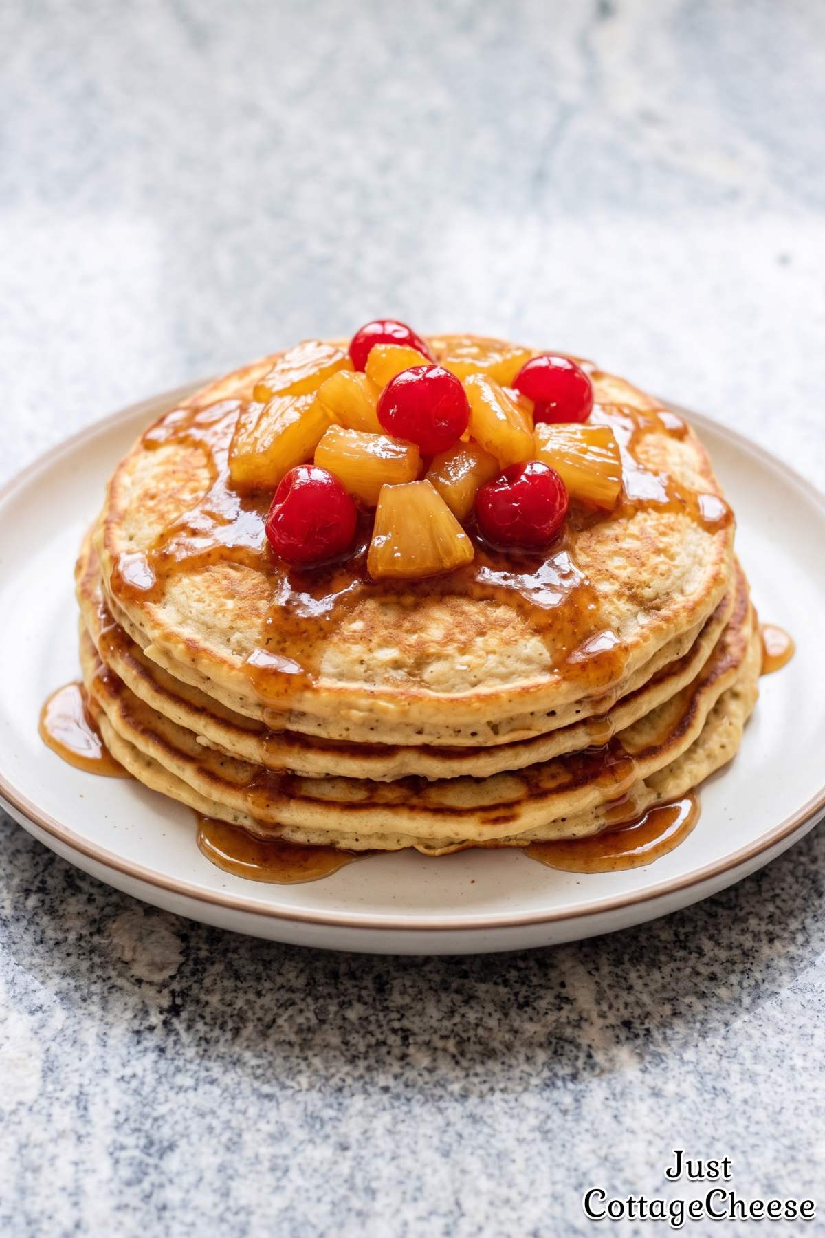 Cottage cheese pineapple protein pancakes