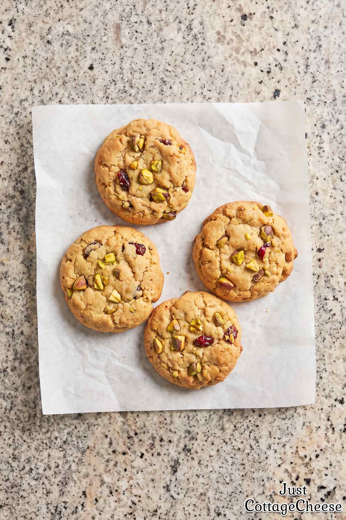 Nutty pistachio cottage cheese cookies