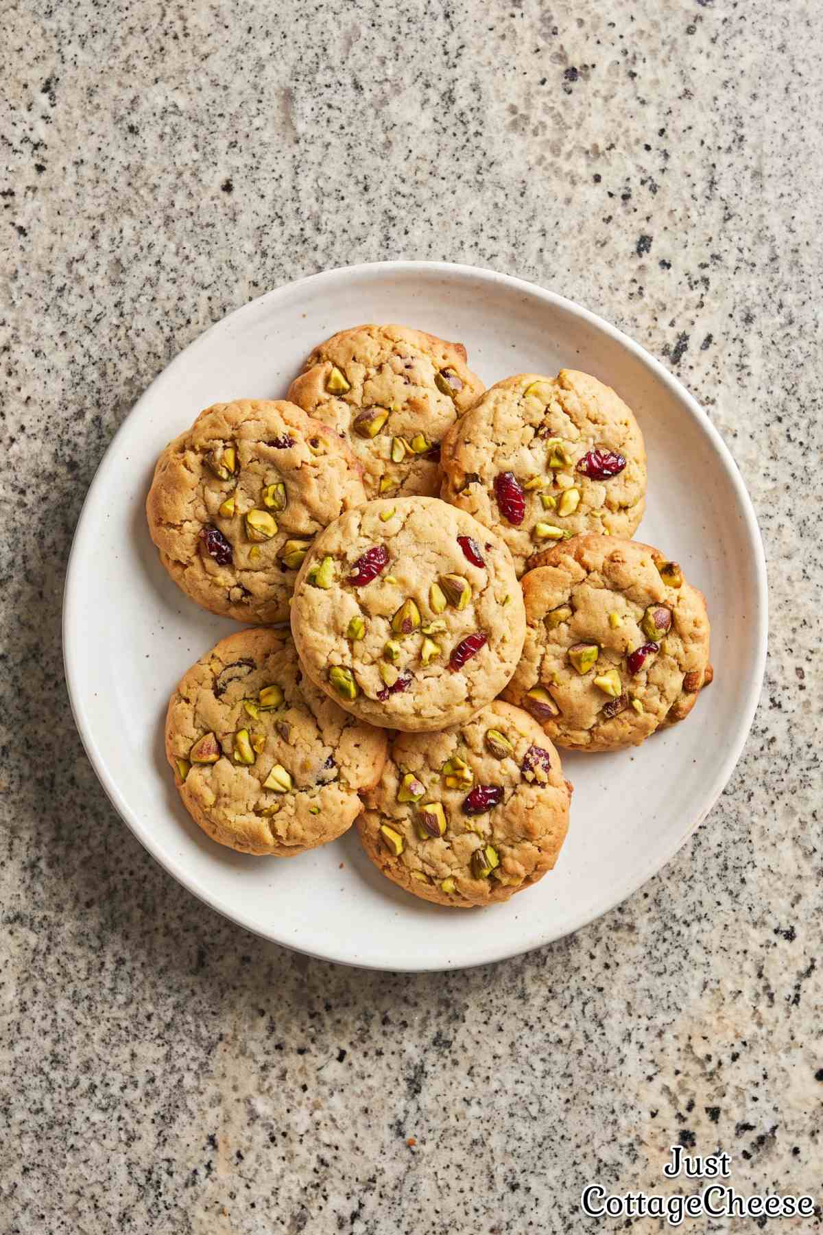 Chewy cottage cheese pistachio cookies