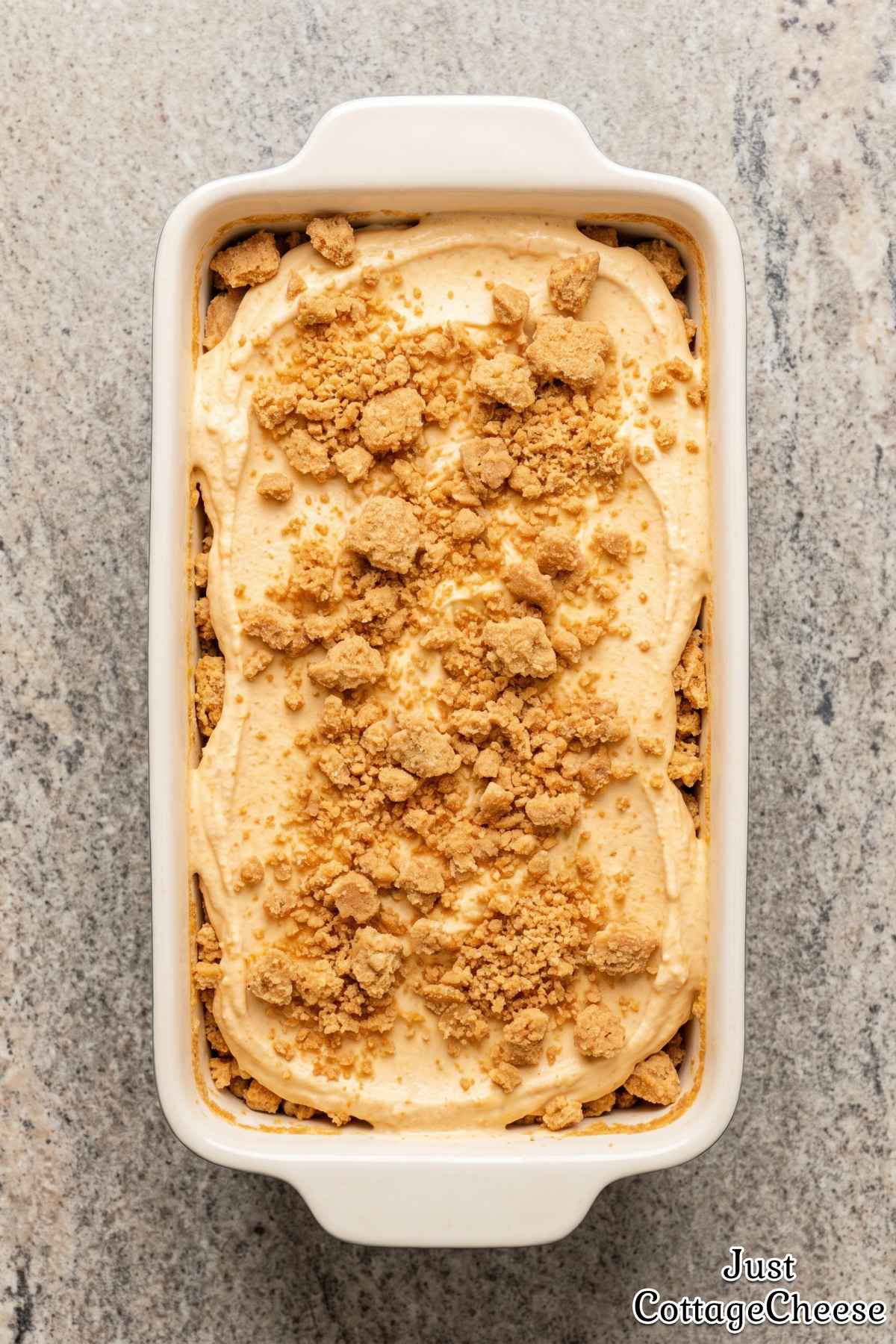 scoop of rich pumpkin pie protein ice cream