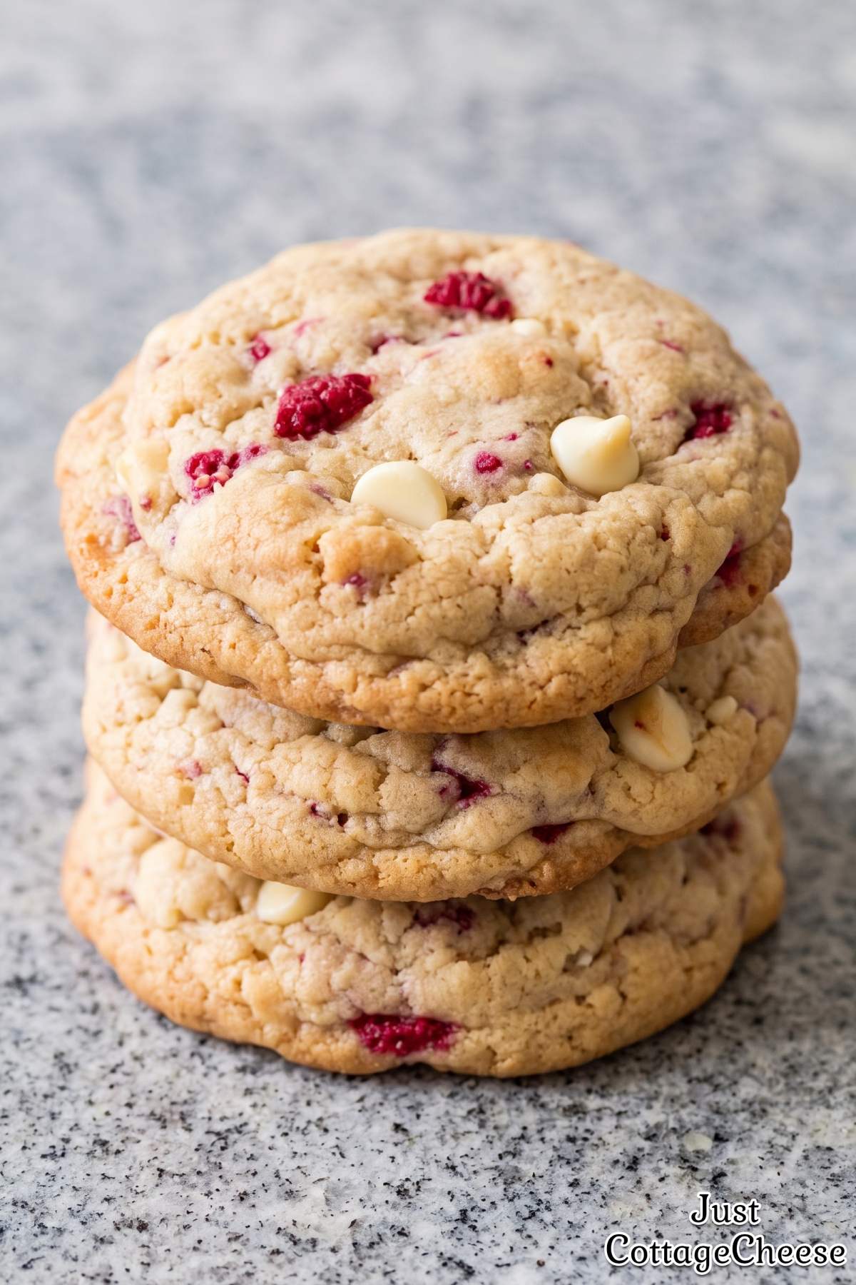 Wholesome cottage cheese cookies with berries