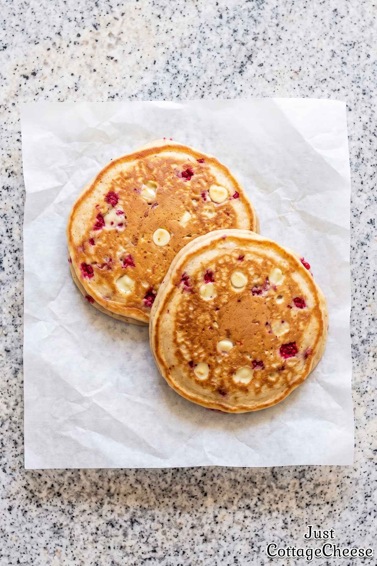 Cottage cheese protein pancakes stack