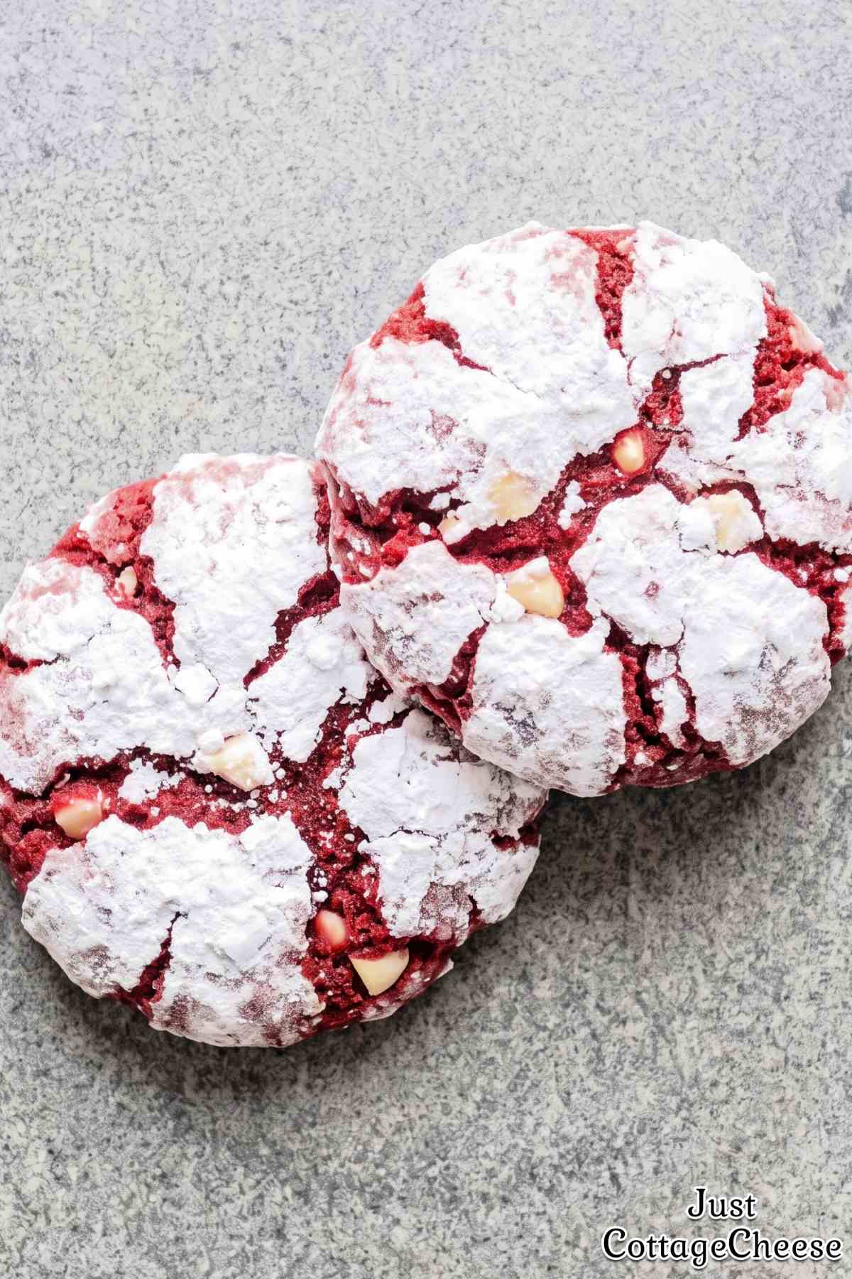Red velvet protein crinkle cookies