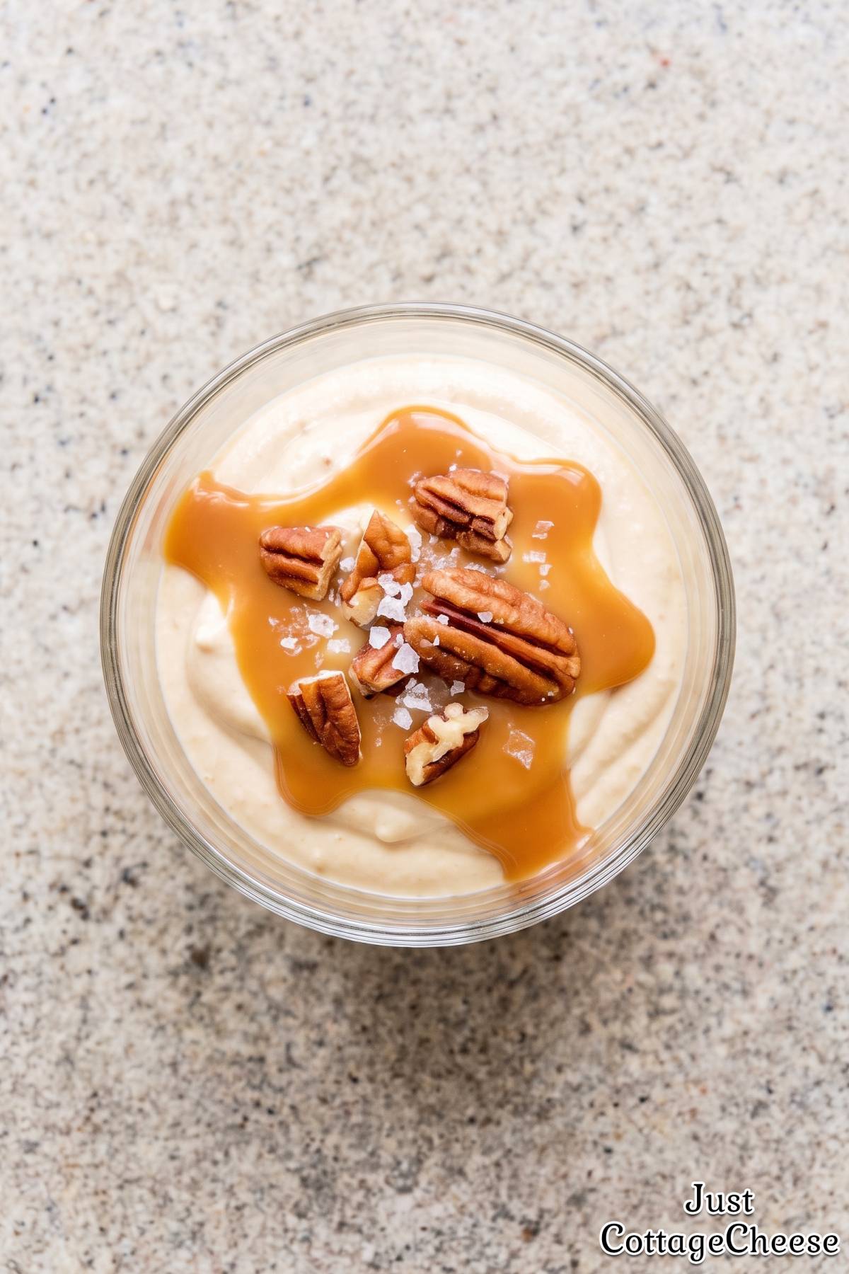 Easy cottage cheese caramel pudding