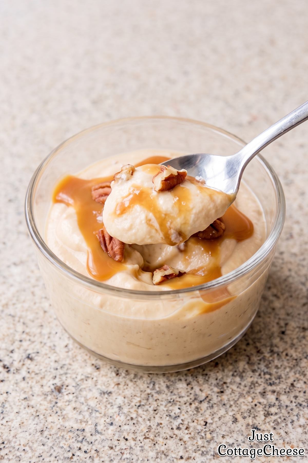 Rich salted caramel protein pudding
