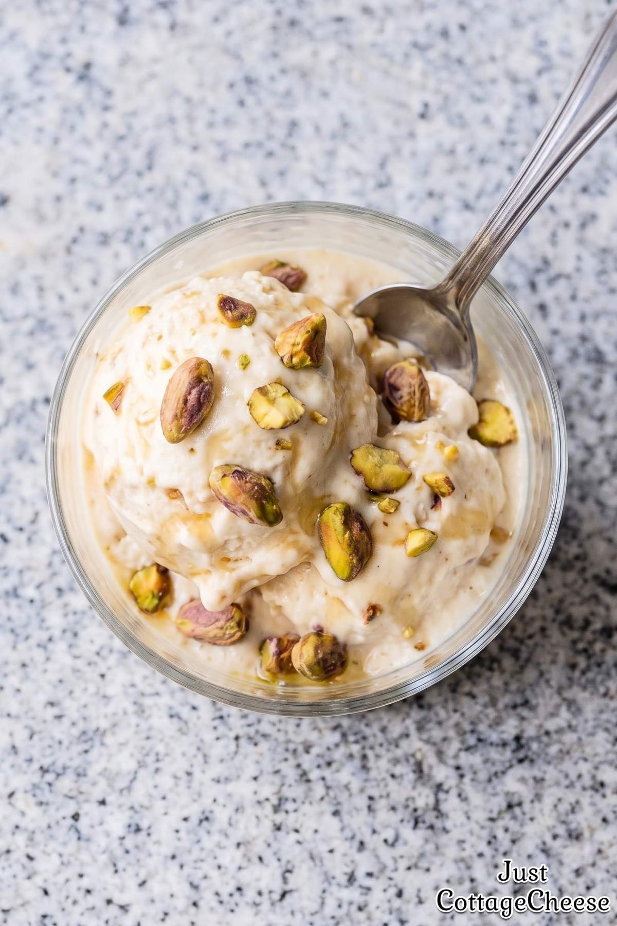 Sweet honey pistachio protein ice cream