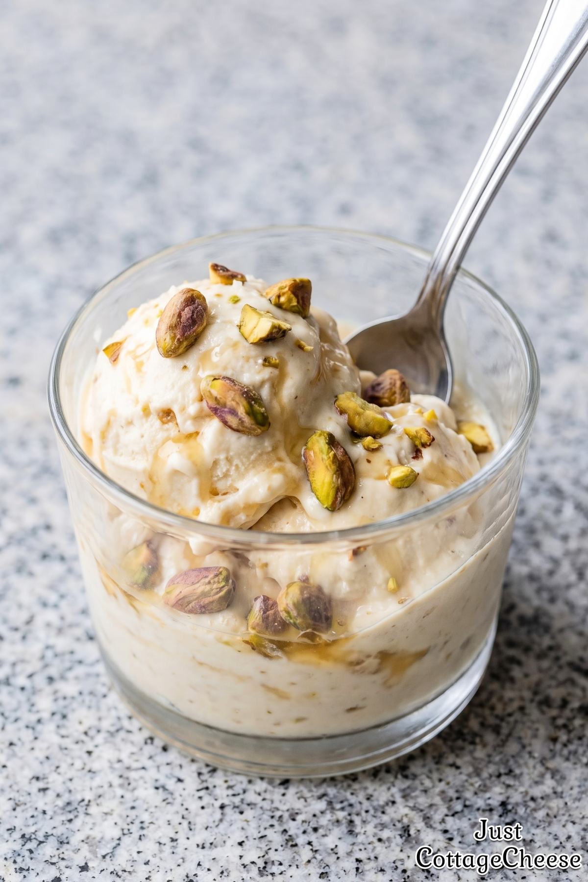 Easy salted honey pistachio ice cream