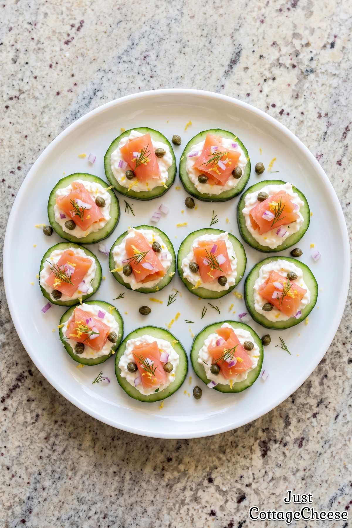 Tasty protein smoked salmon cucumber bites