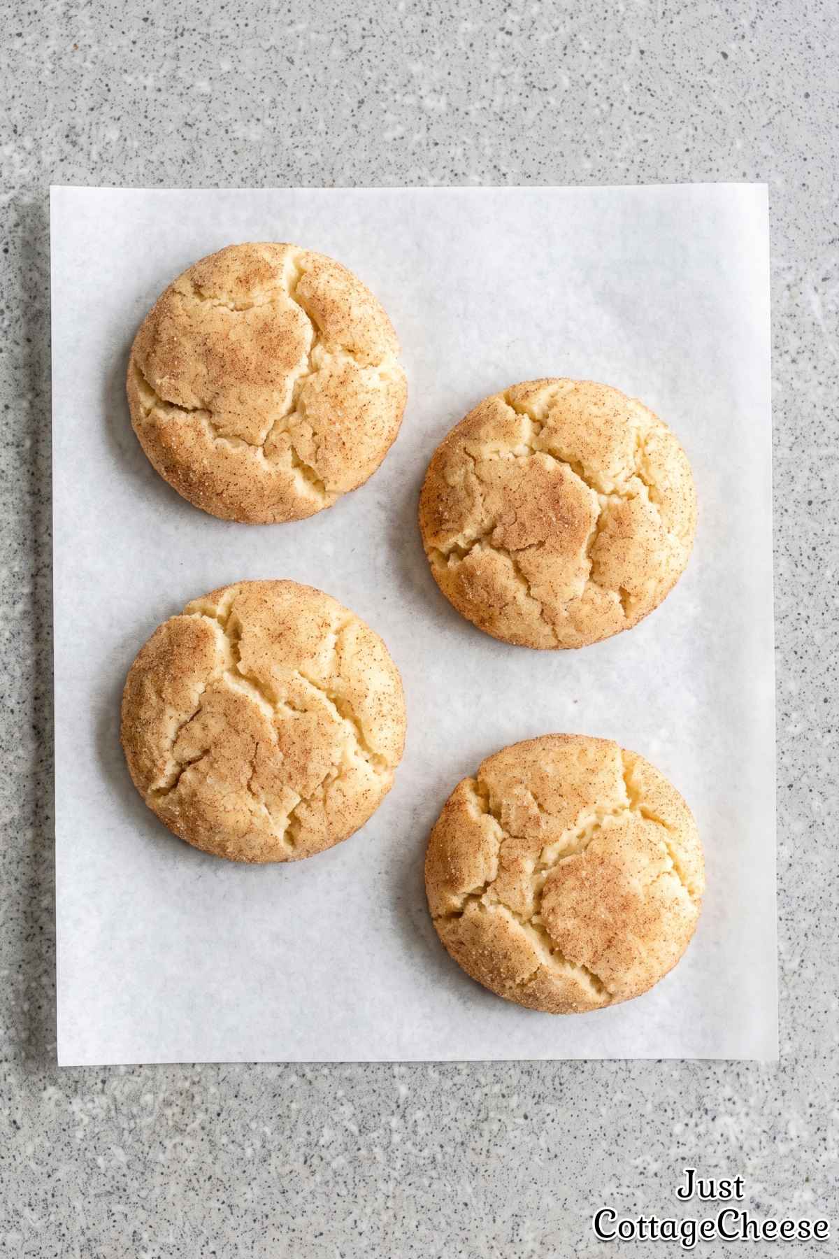 Cottage cheese protein cookies stacked