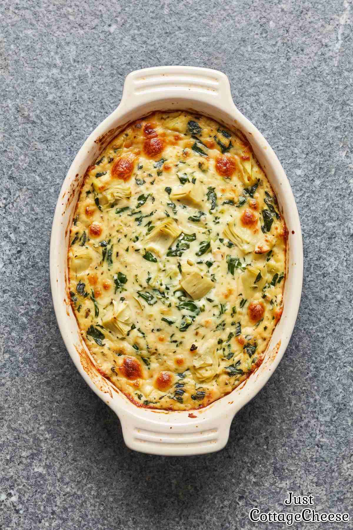 Wholesome cottage cheese artichoke dip