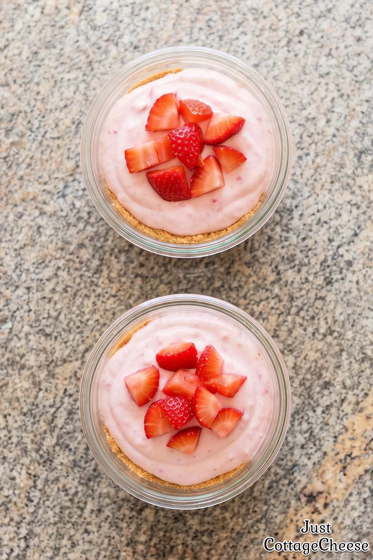 High protein strawberry cheesecake cups
