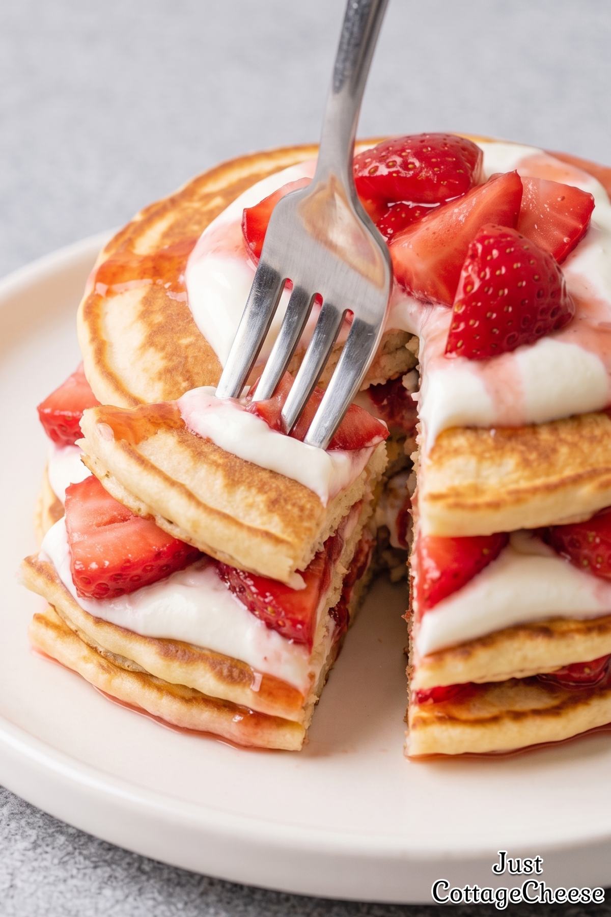 Sweet cottage cheese protein pancakes