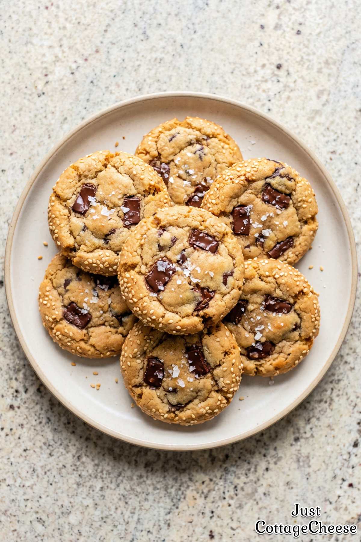 Baked cottage cheese tahini protein cookies
