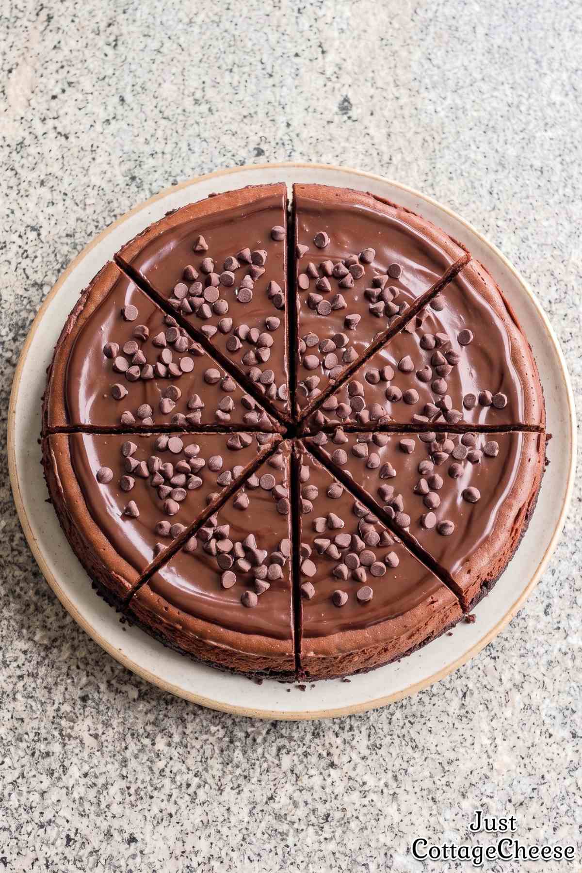 Satisfying protein chocolate cheesecake