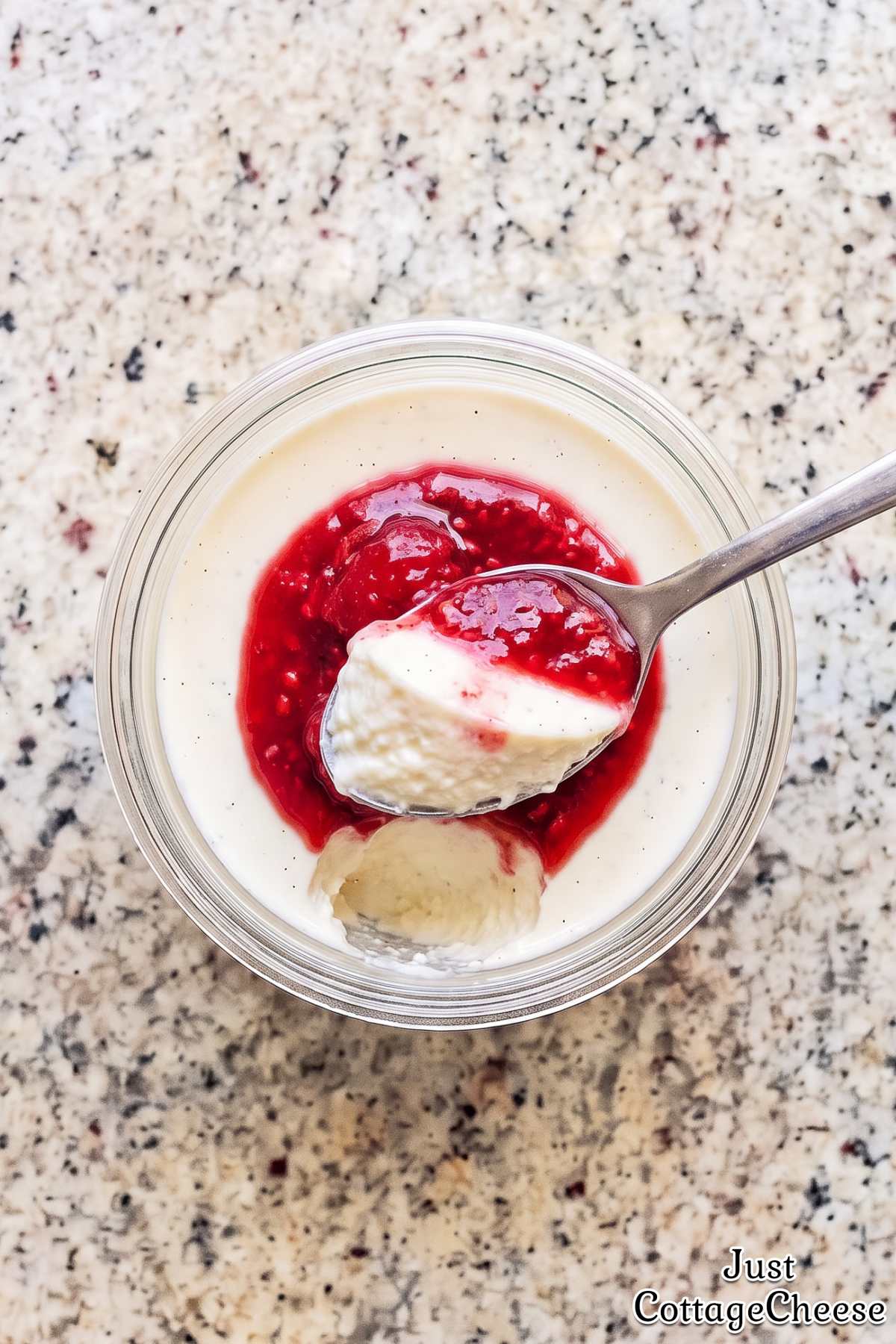 Creamy vanilla cottage cheese panna cotta