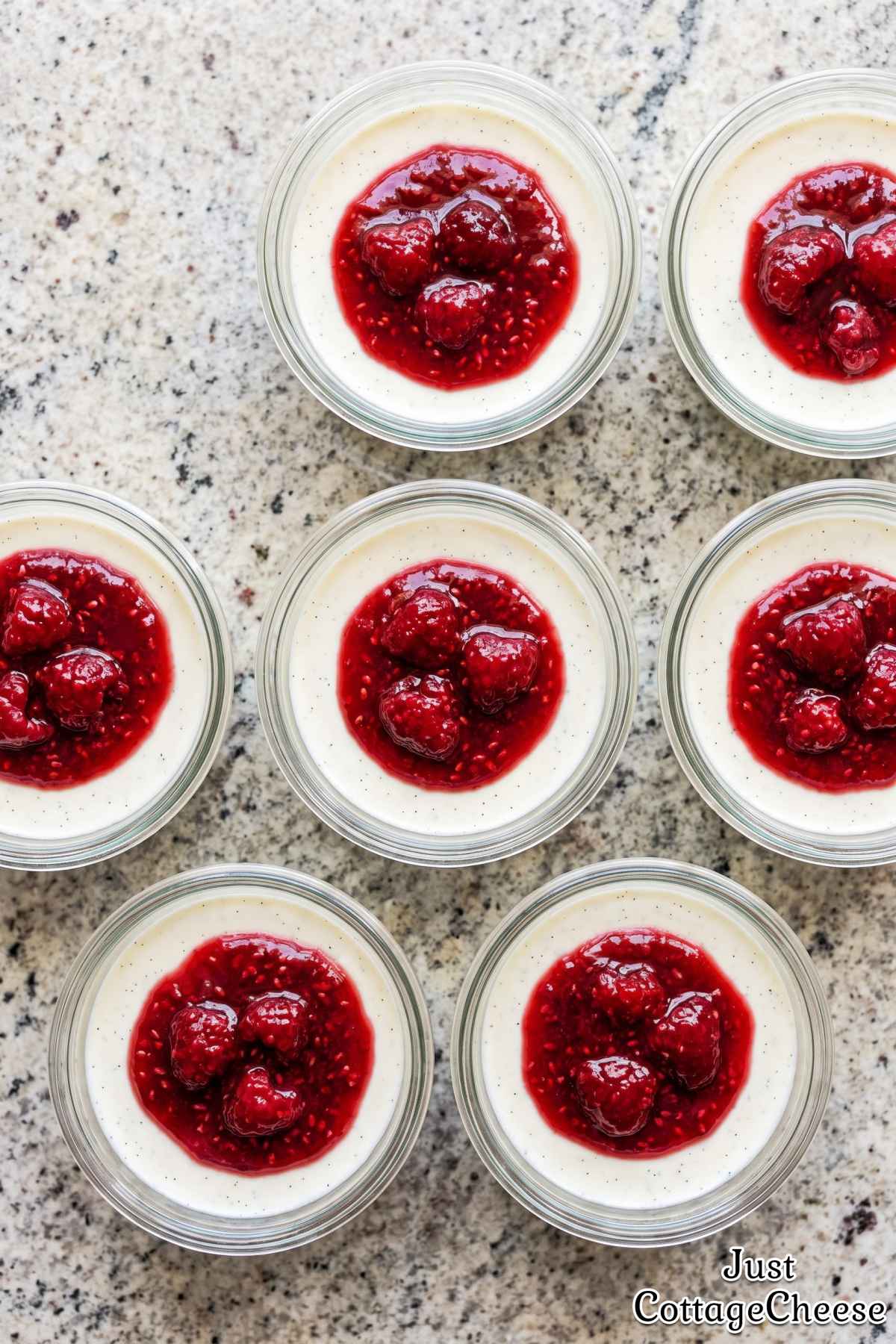 Light vanilla protein panna cotta dessert