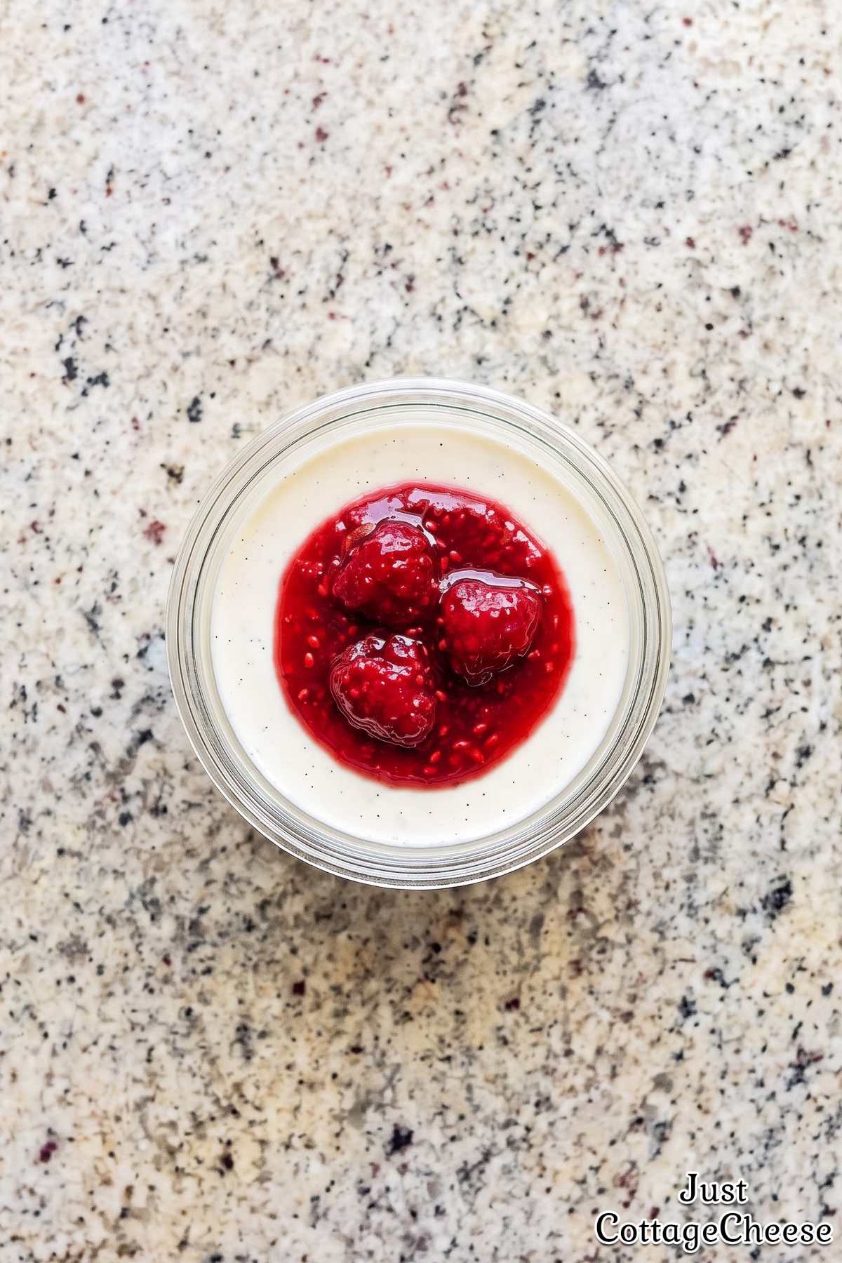 Simple cottage cheese vanilla panna cotta