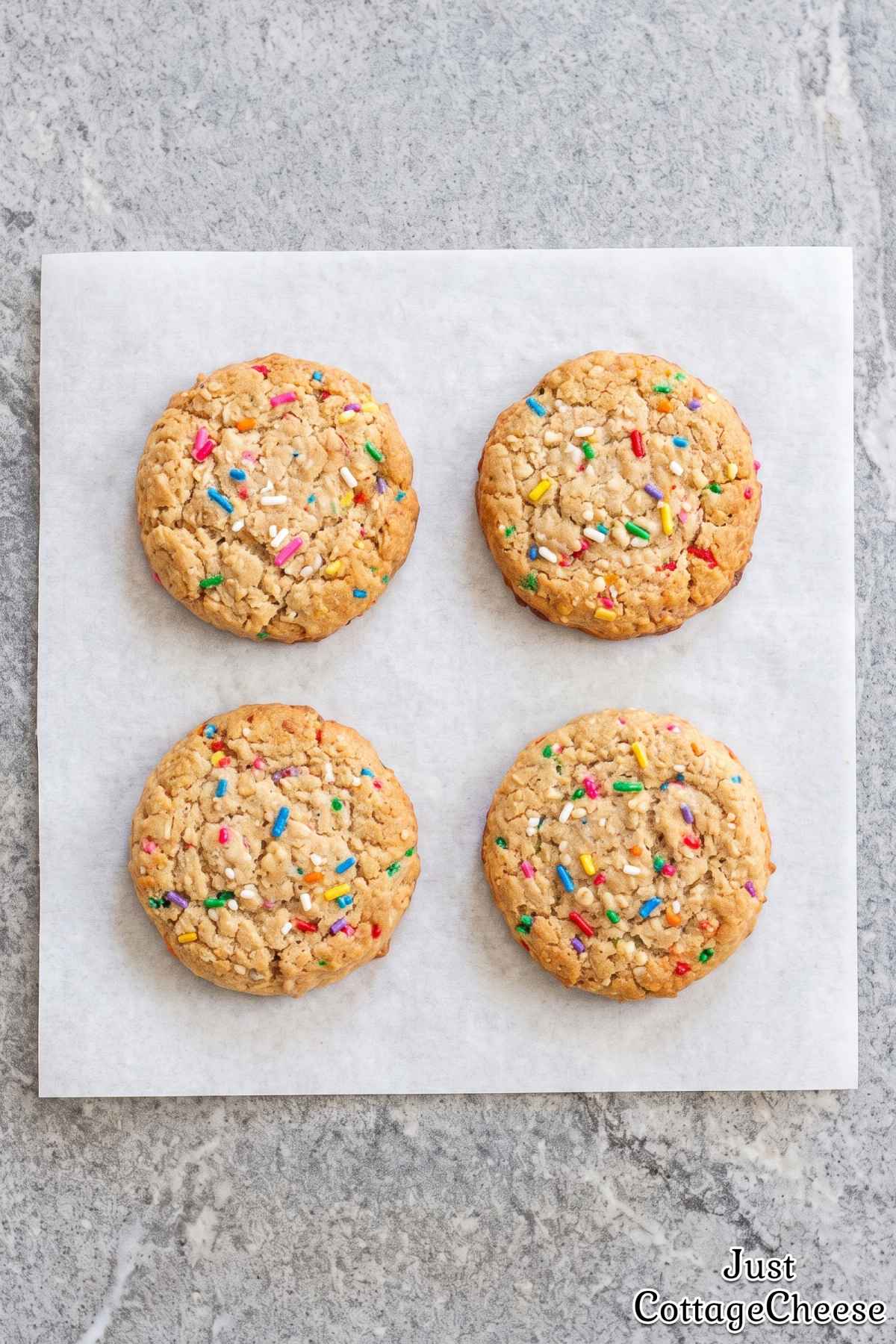 Colorful sprinkle protein cookies