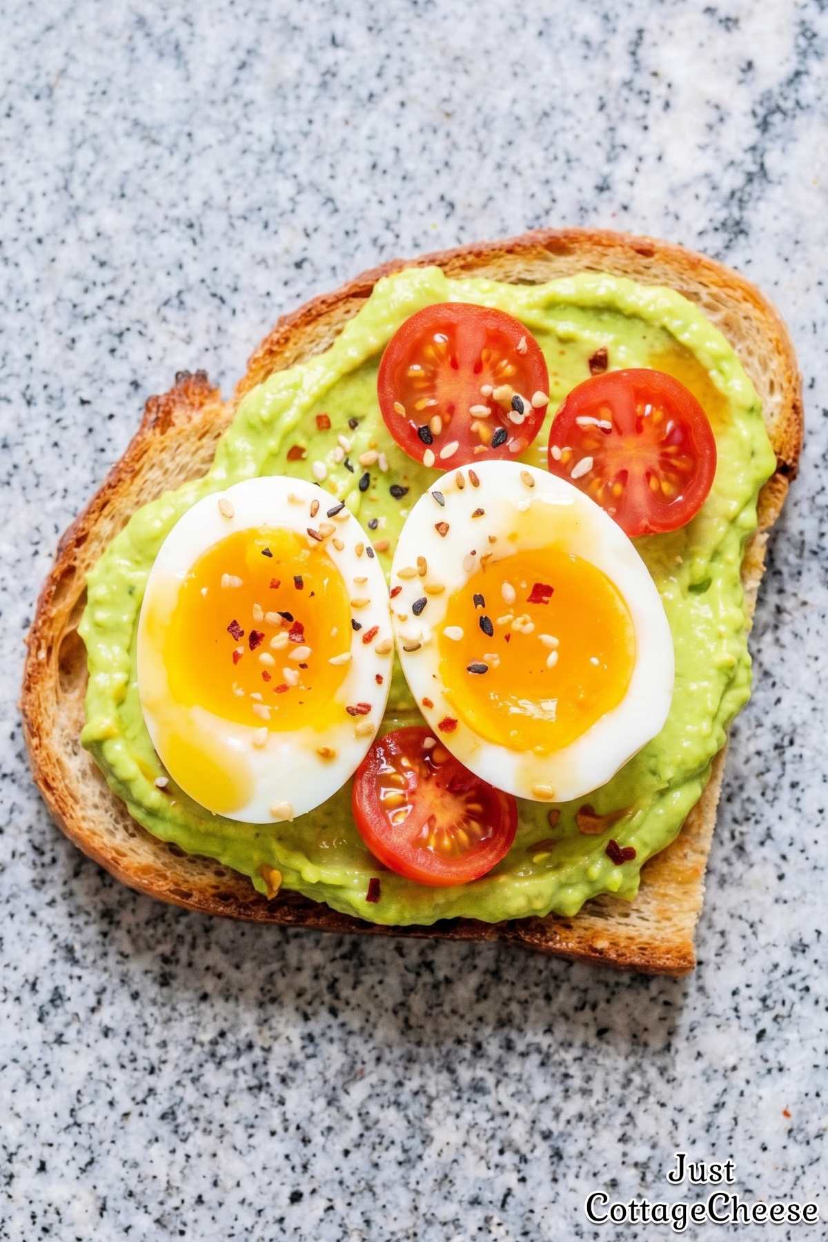 Healthy whipped cottage cheese avocado toast