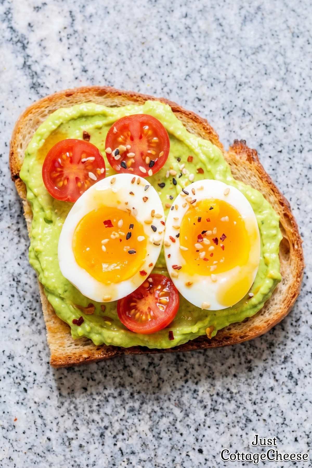 Simple whipped avocado toast with cheese