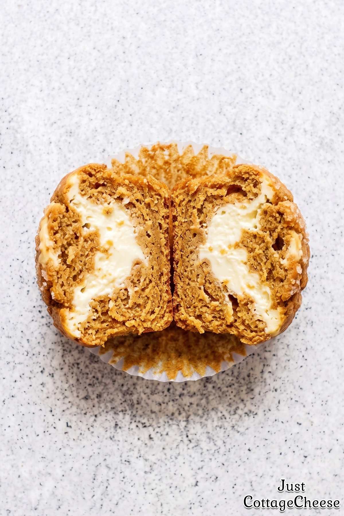 Homemade pumpkin cheesecake muffins