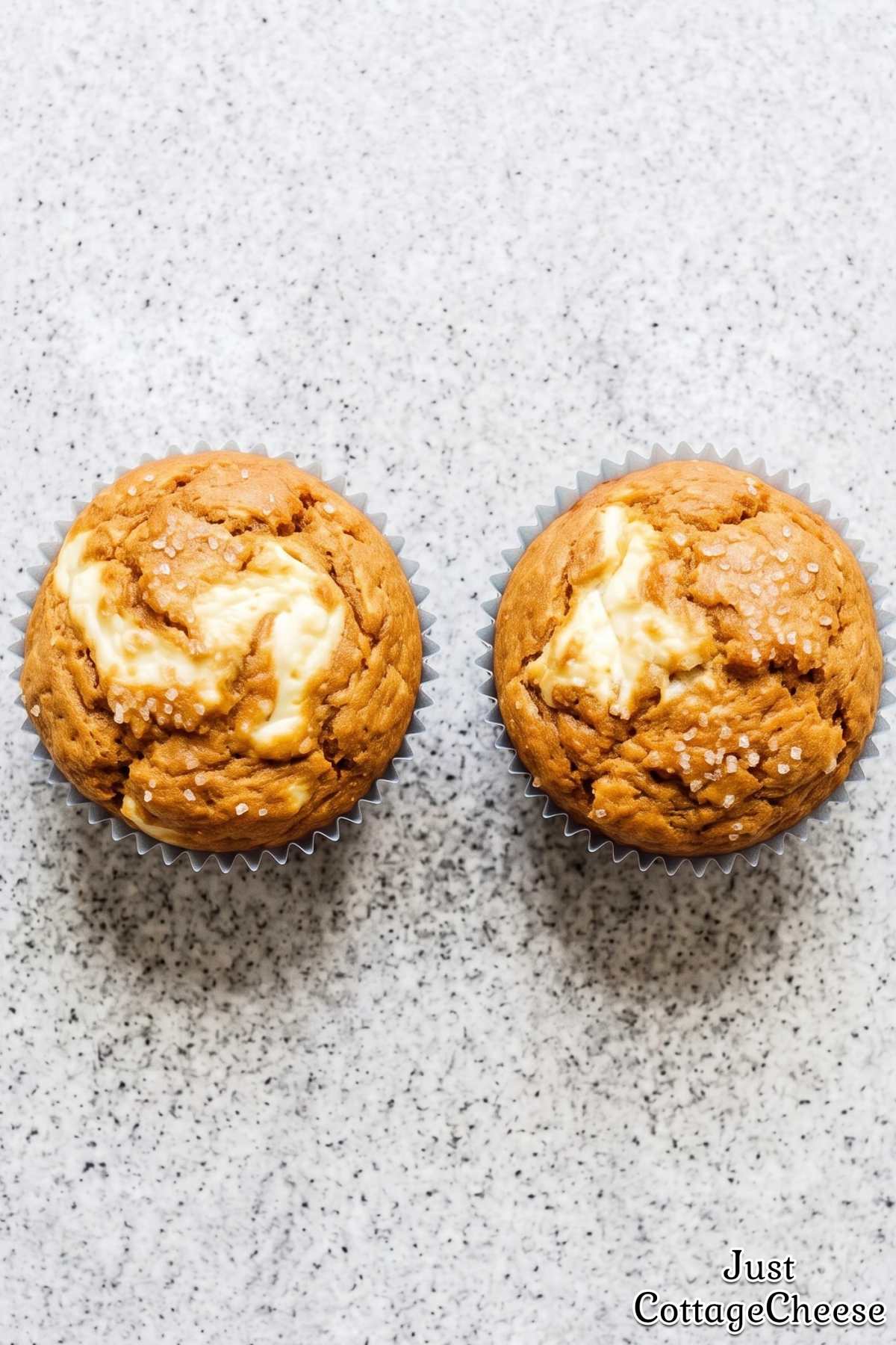 Soft pumpkin cottage cheese muffins