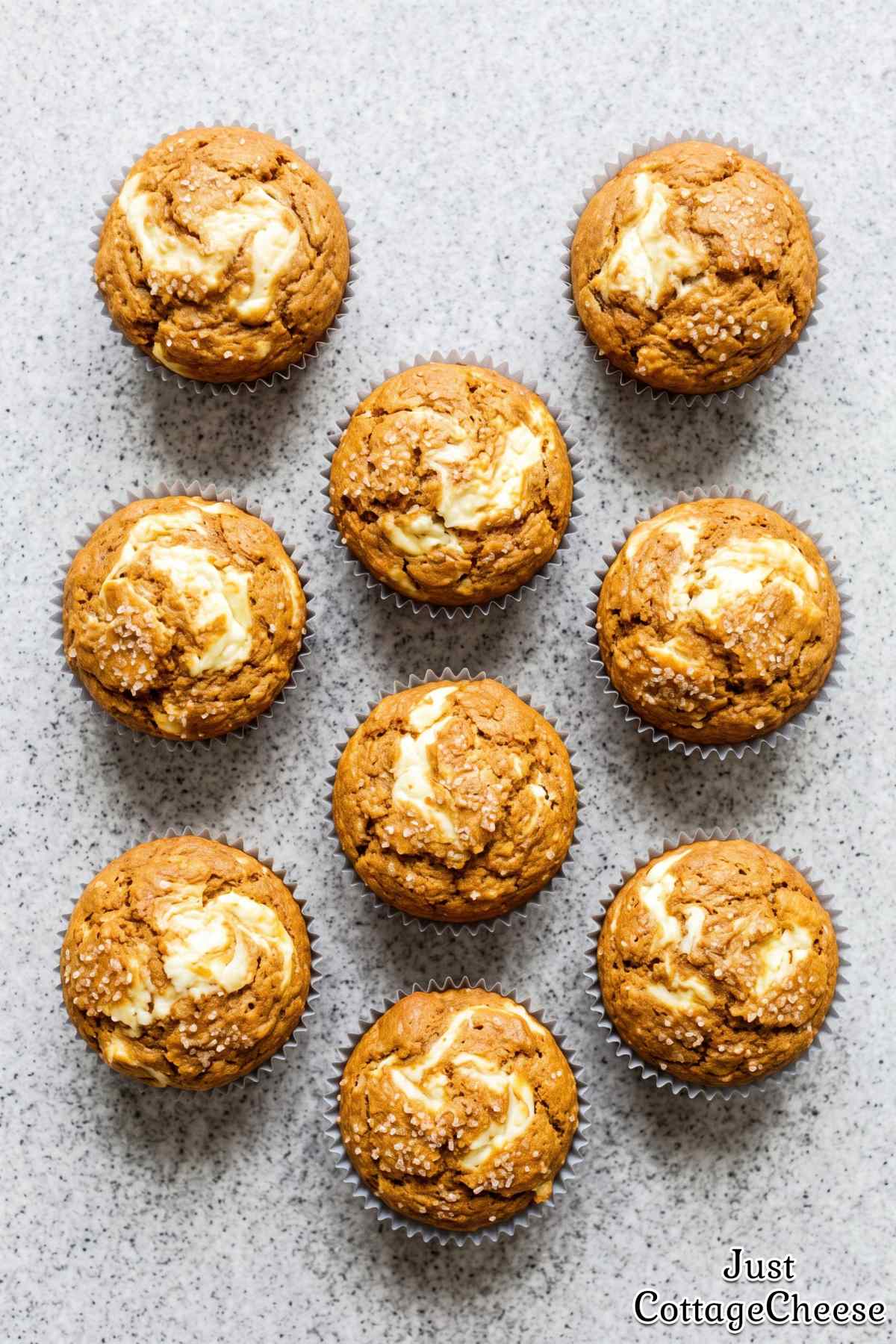 Swirled pumpkin cheesecake muffins