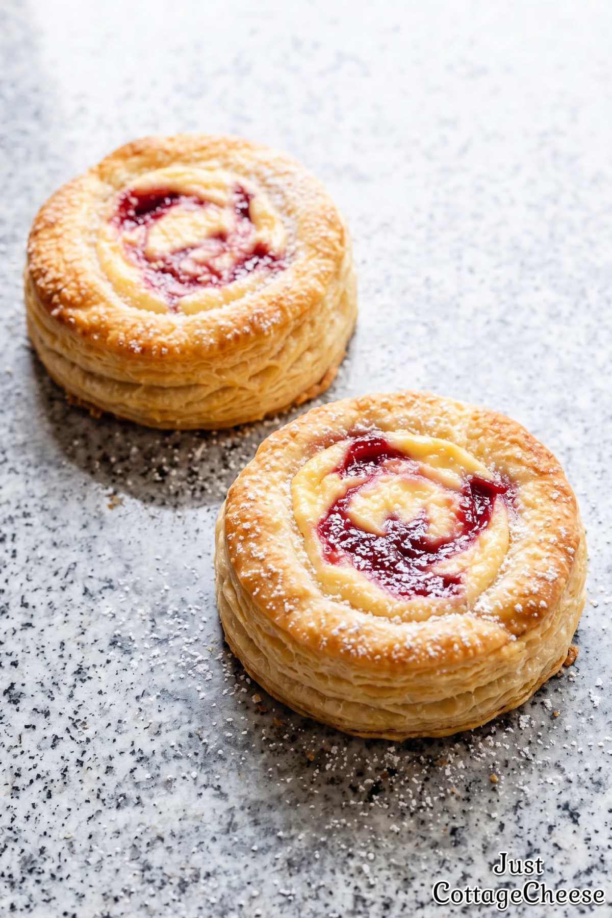 Rustic cottage cheese raspberry biscuits