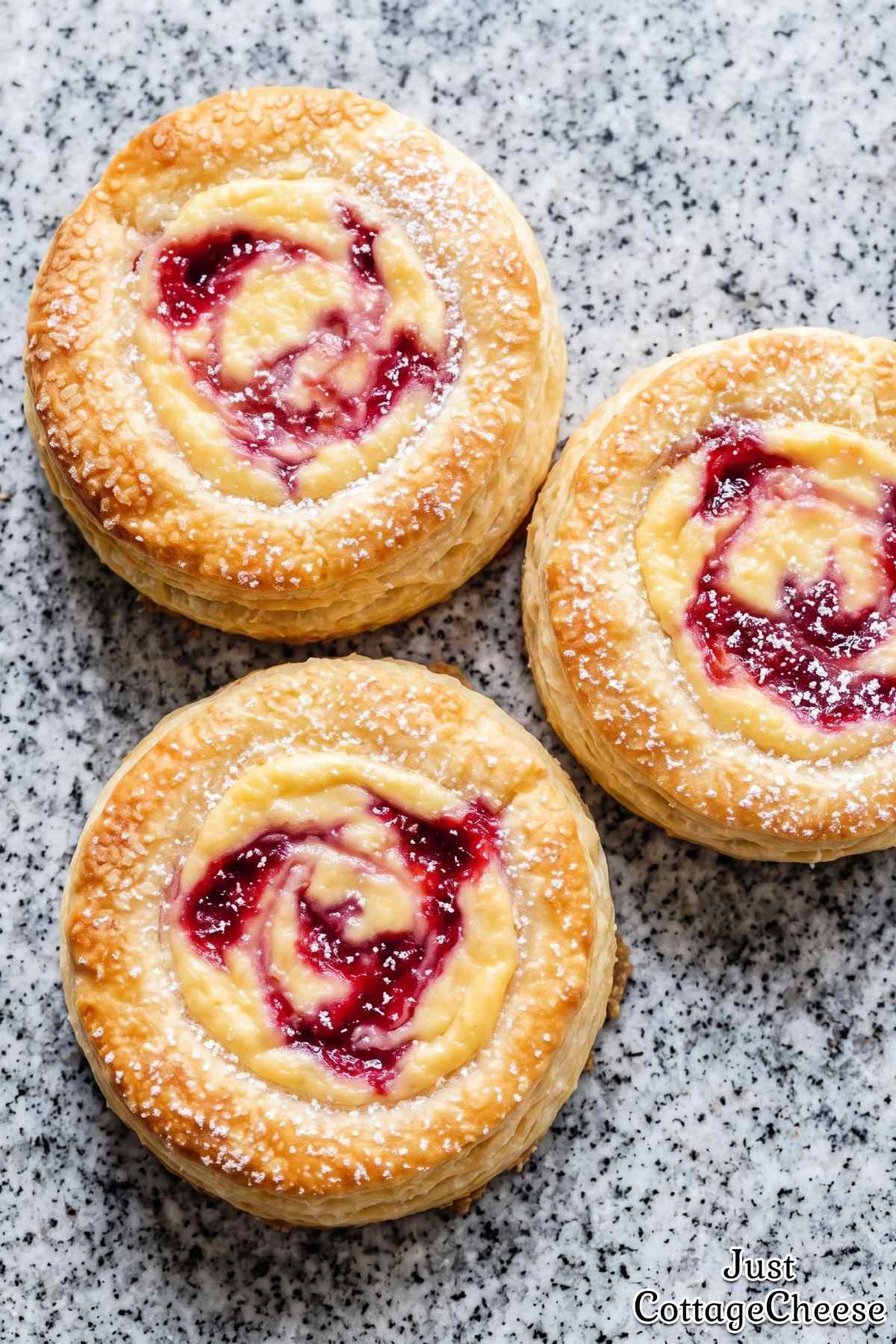 Sweet raspberry cottage cheese biscuit treats