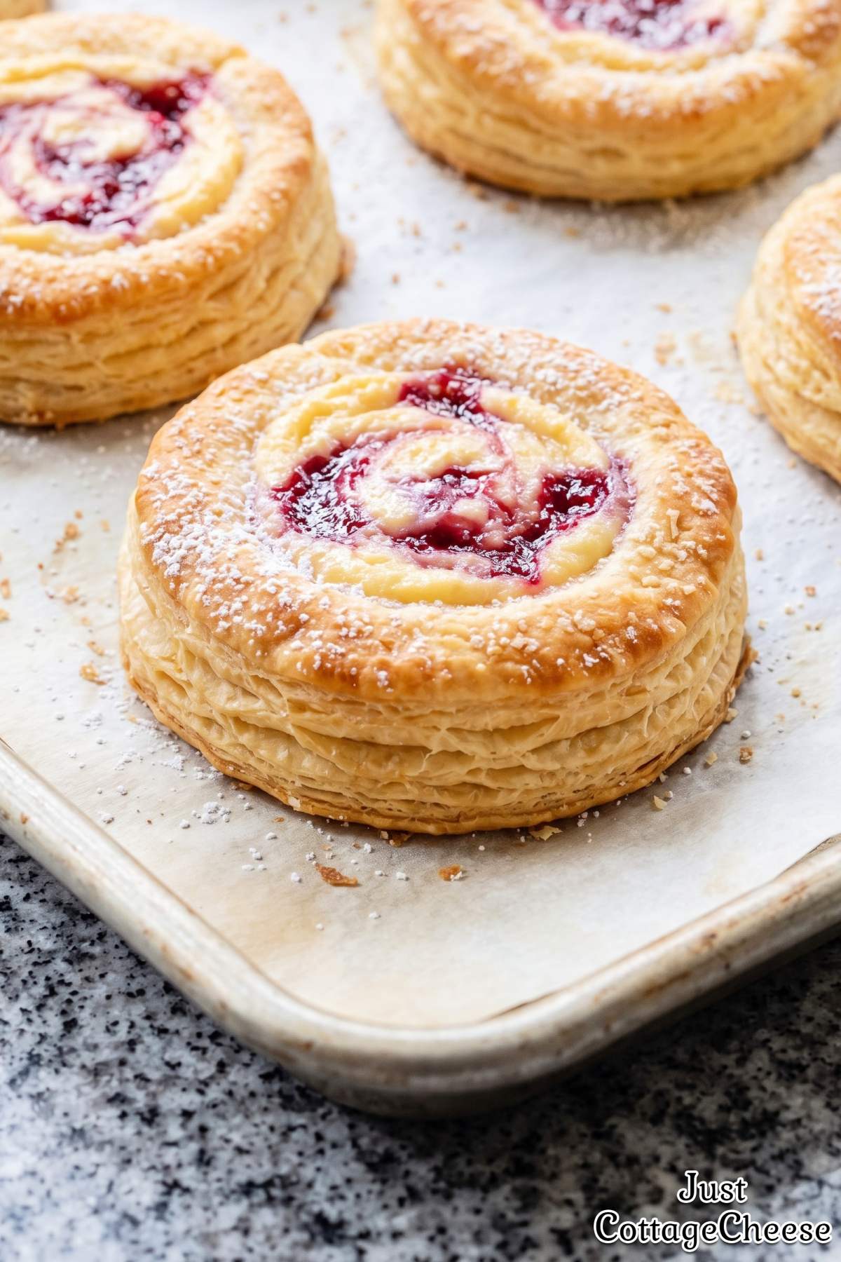 Homemade raspberry cheesecake drop biscuits