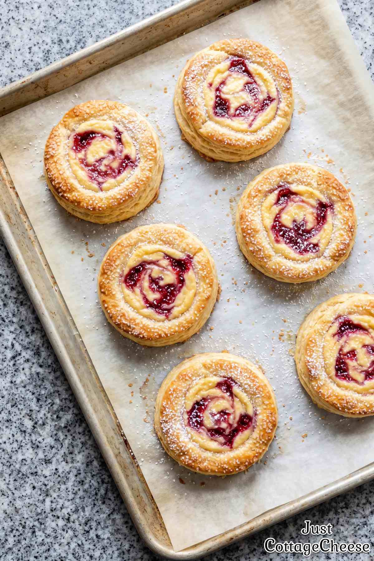 Warm raspberry cheesecake biscuits