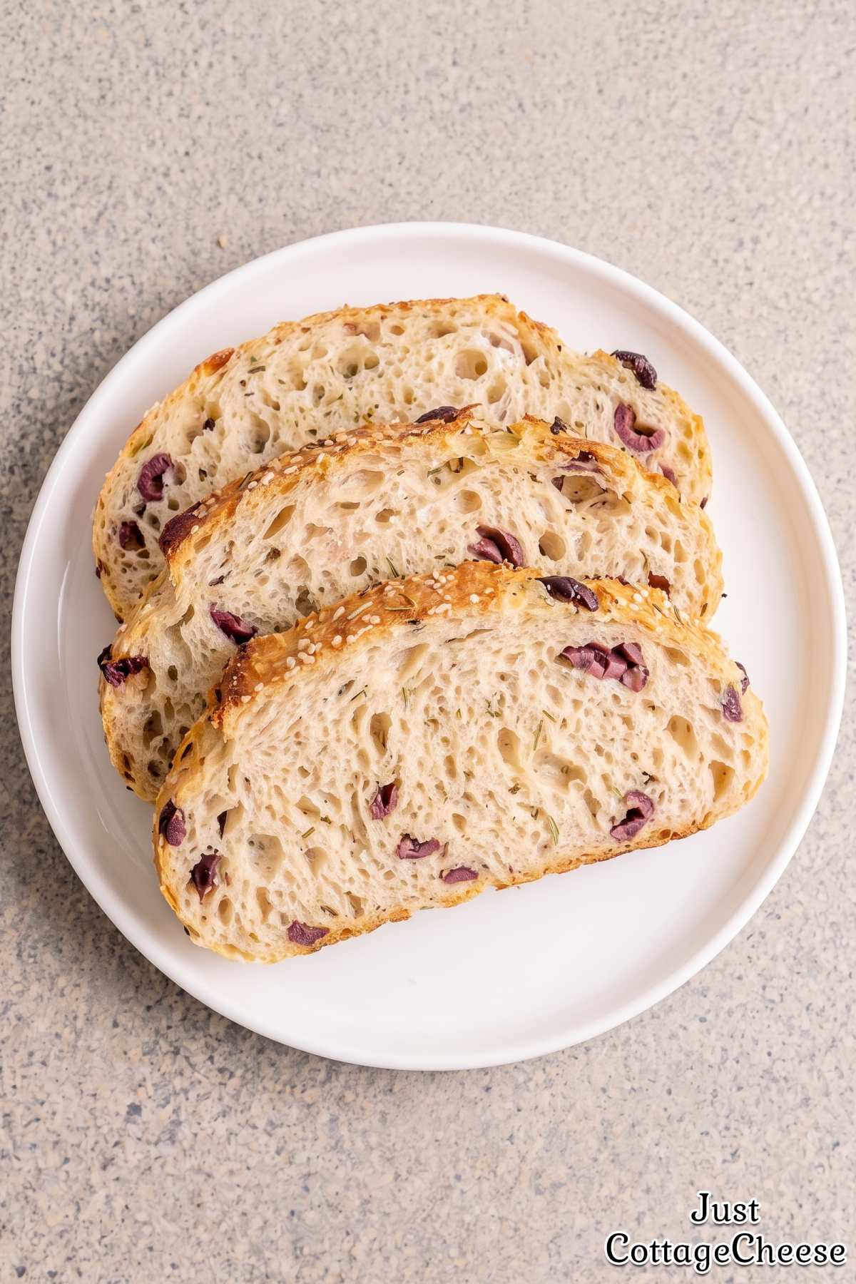 Homemade cottage cheese rosemary olive bread