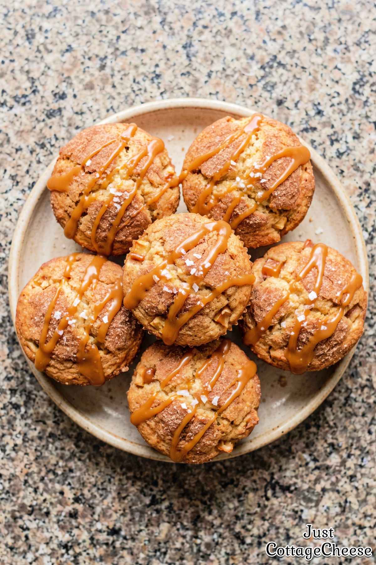 Glazed salted caramel apple cottage muffin