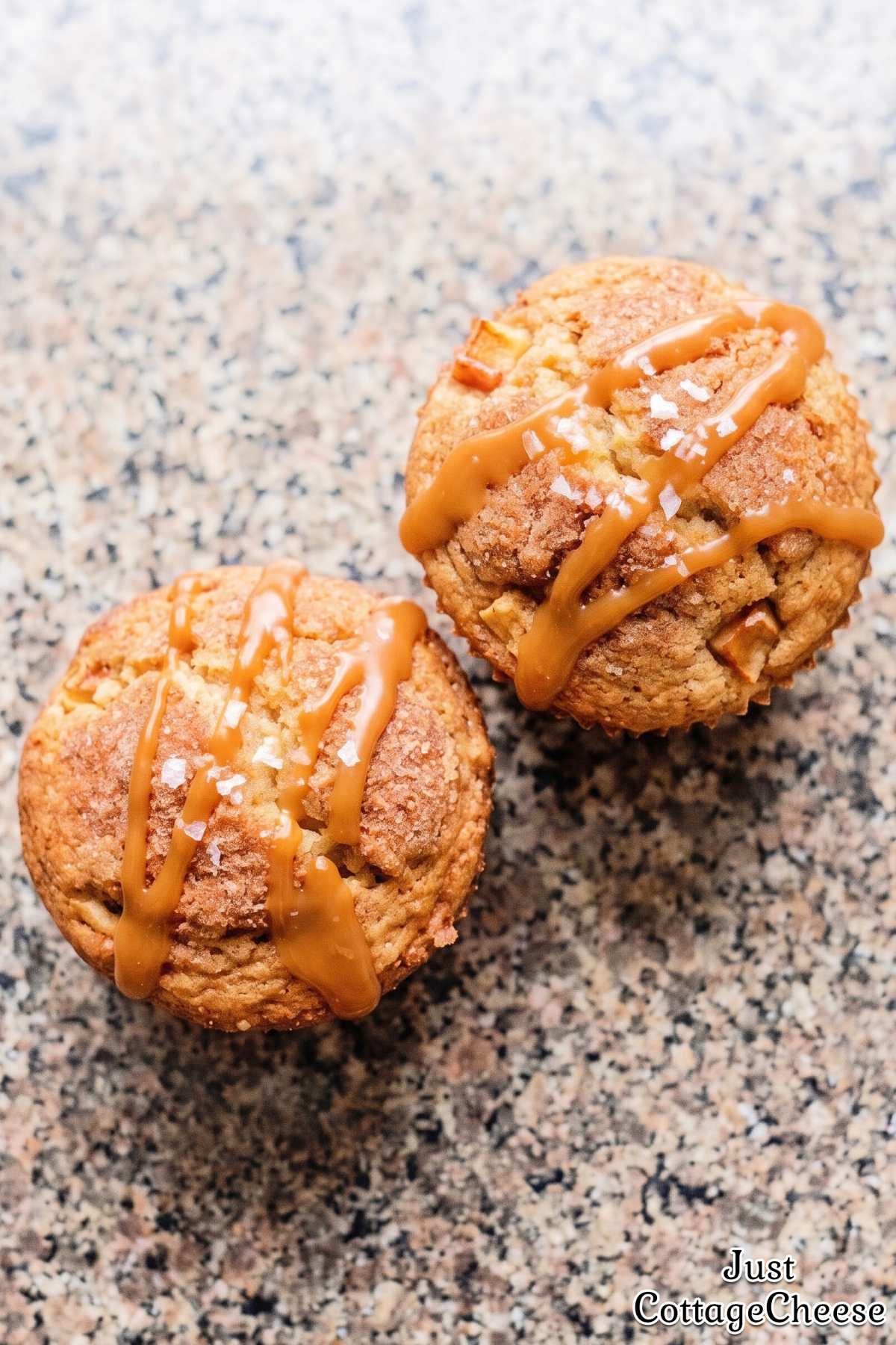 Golden cottage cheese salted caramel muffins