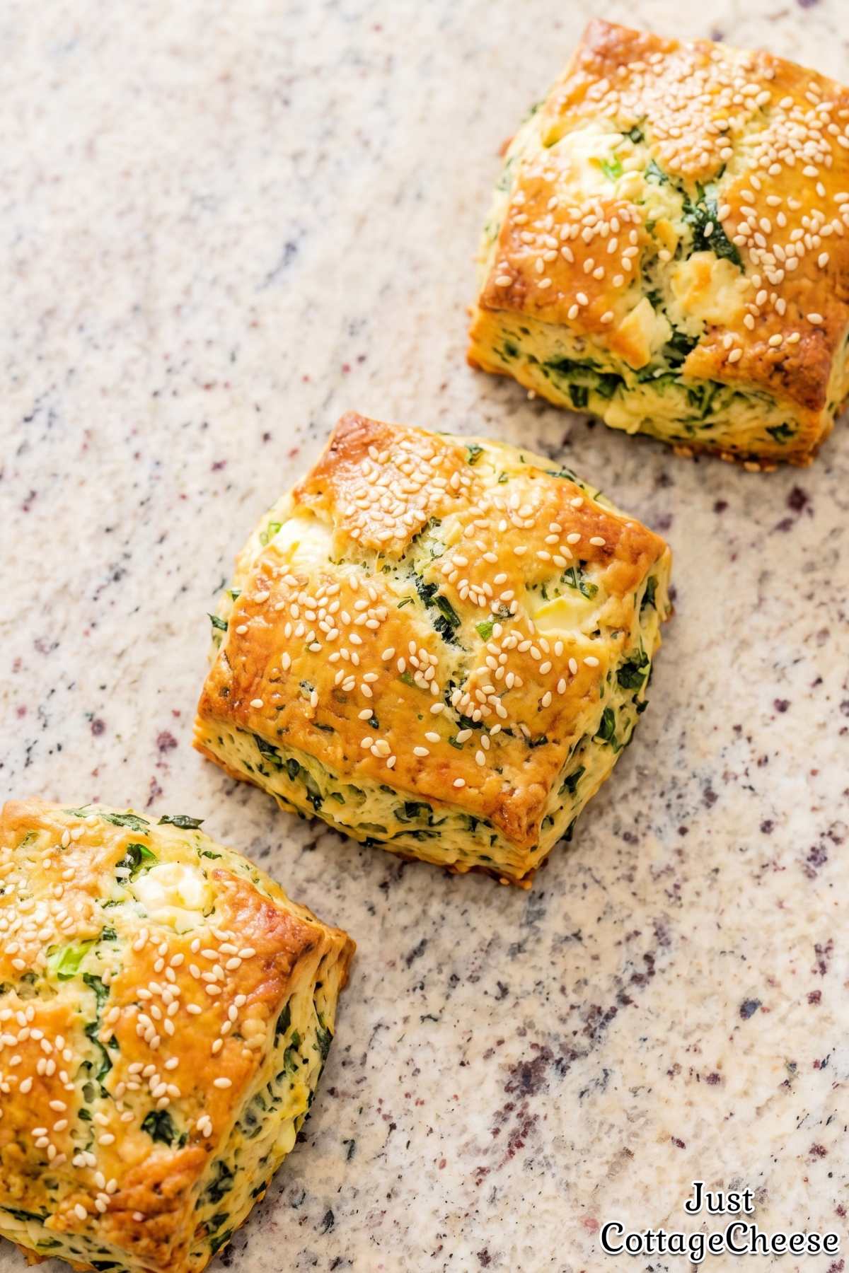 Flaky cottage cheese spanakopita biscuits