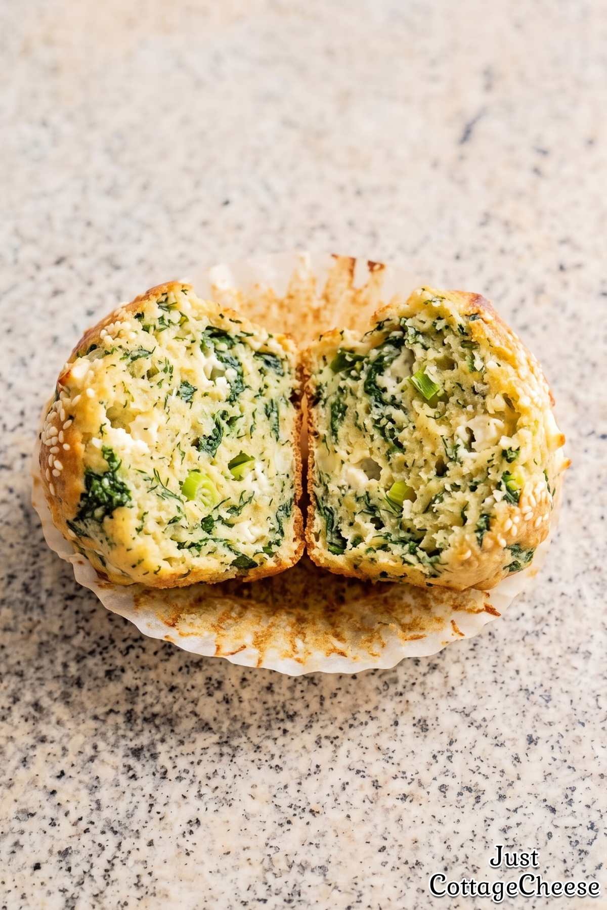 Fluffy spanakopita cottage cheese cups