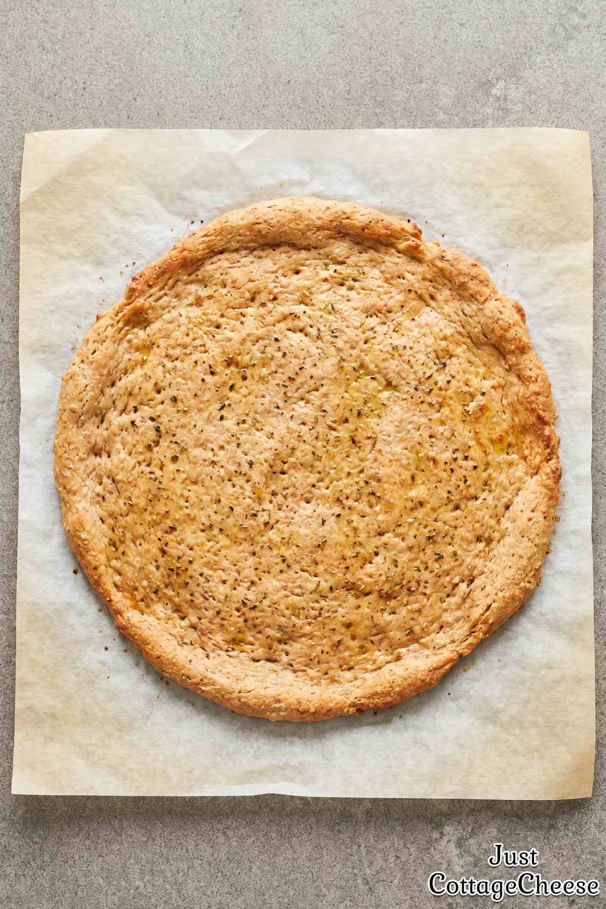 Golden brown spelt pizza dough