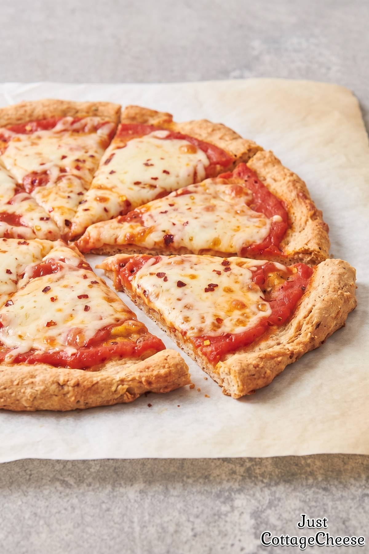 Homemade cottage cheese pizza crust