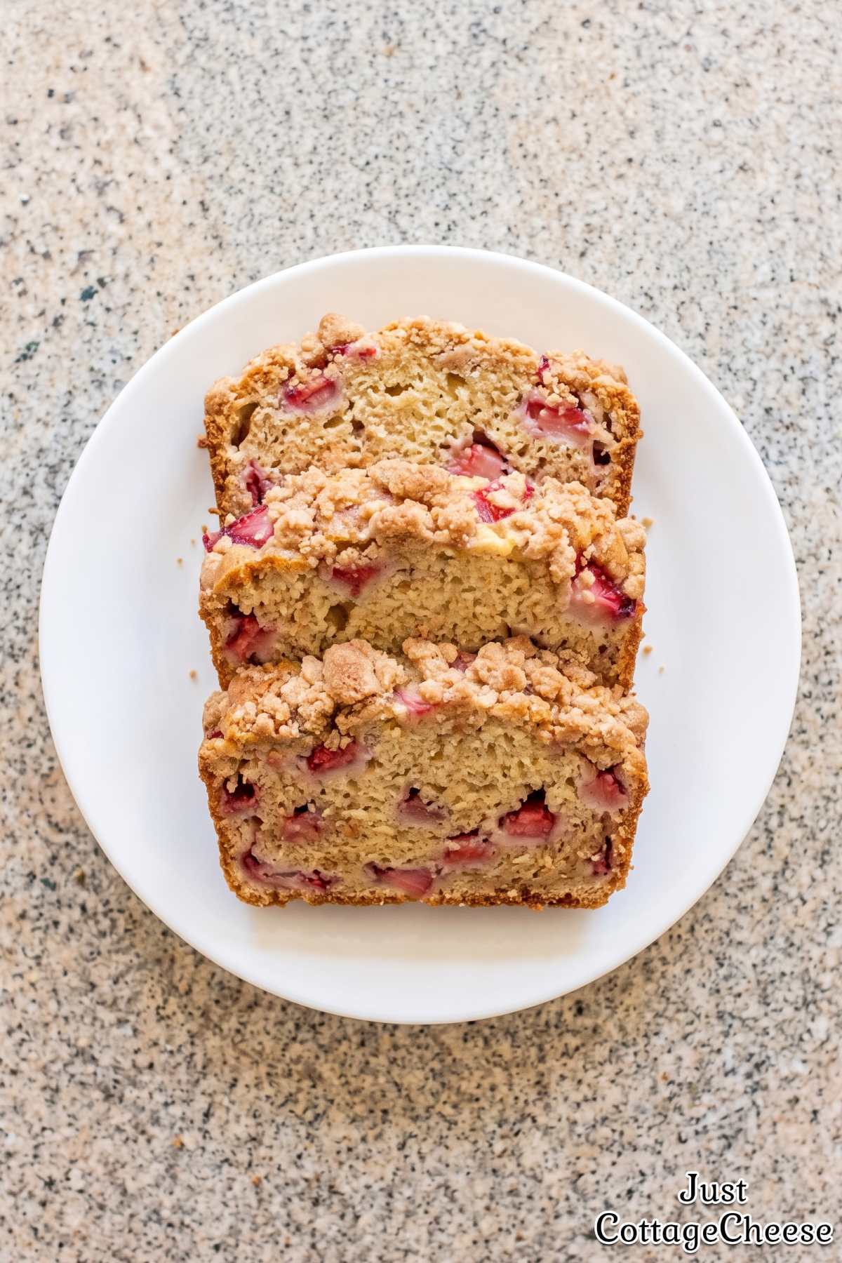 Moist cottage cheese strawberry bread