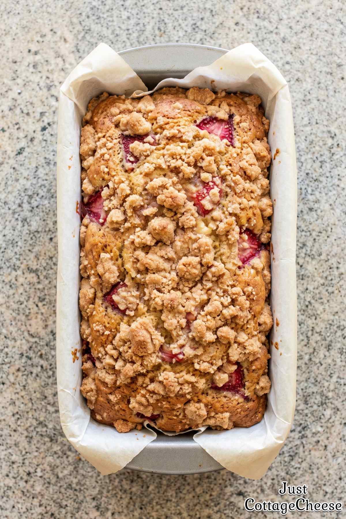 Soft cottage cheese strawberry bread