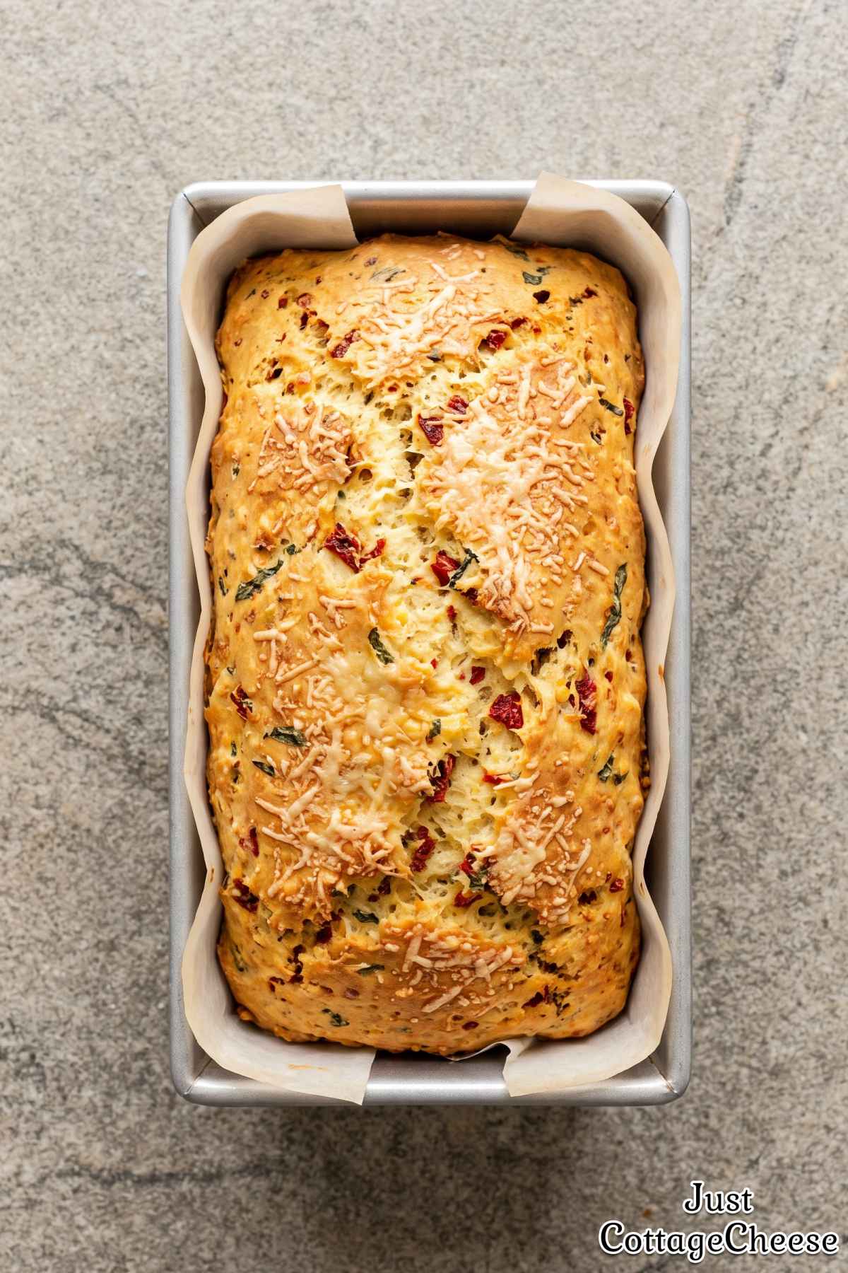 Savory cottage cheese basil bread