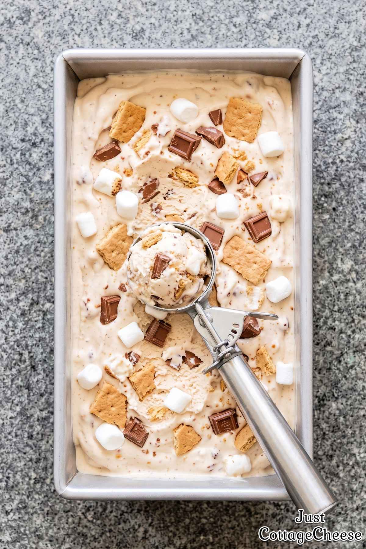 Easy cottage cheese s'mores ice cream dessert