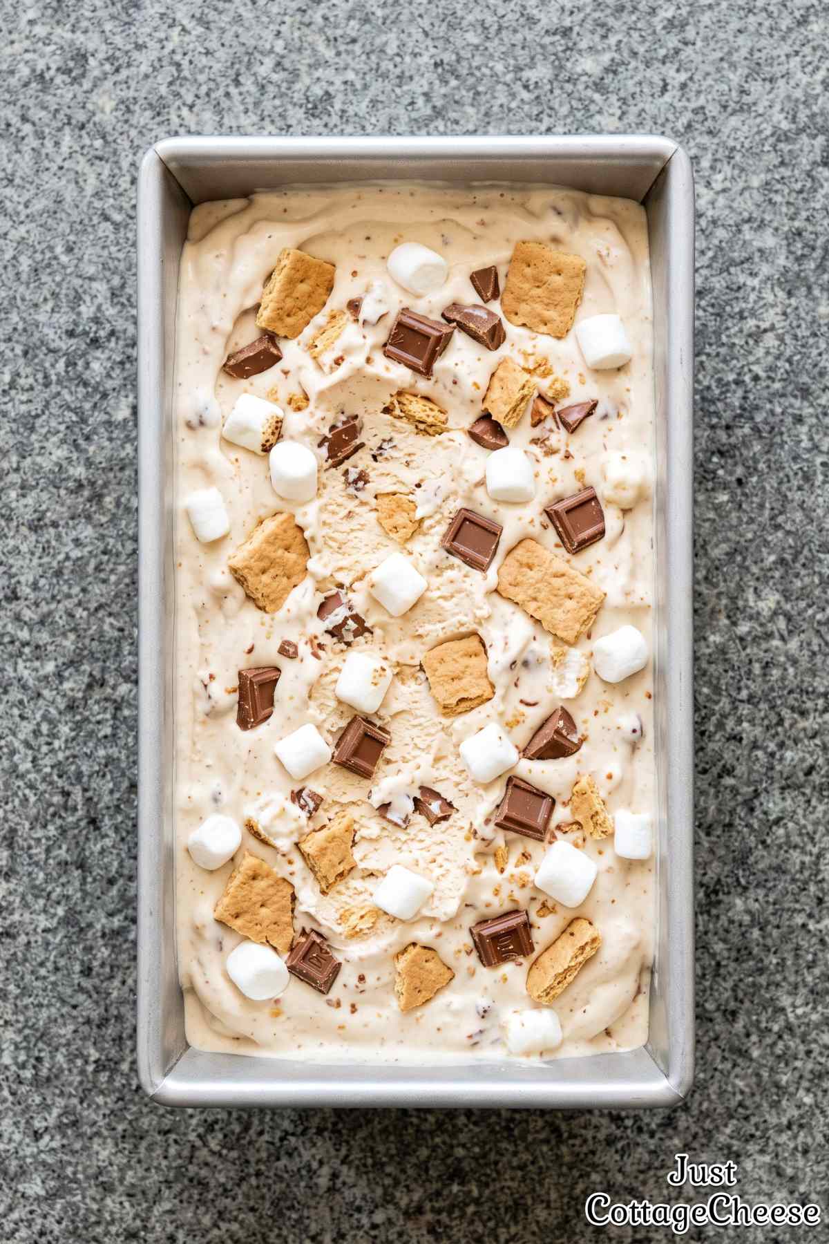 Sweet cottage cheese s'mores ice cream bowl