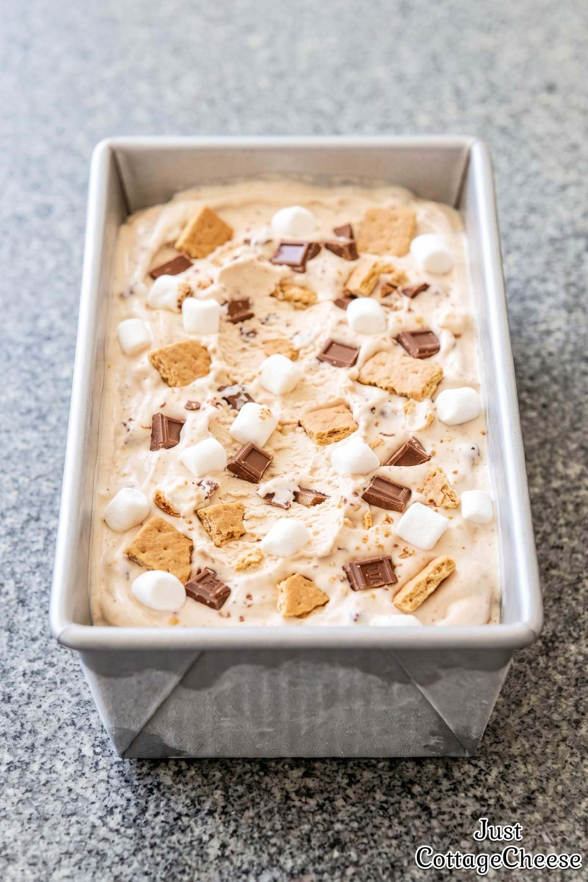 Decadent s'mores cottage cheese ice cream
