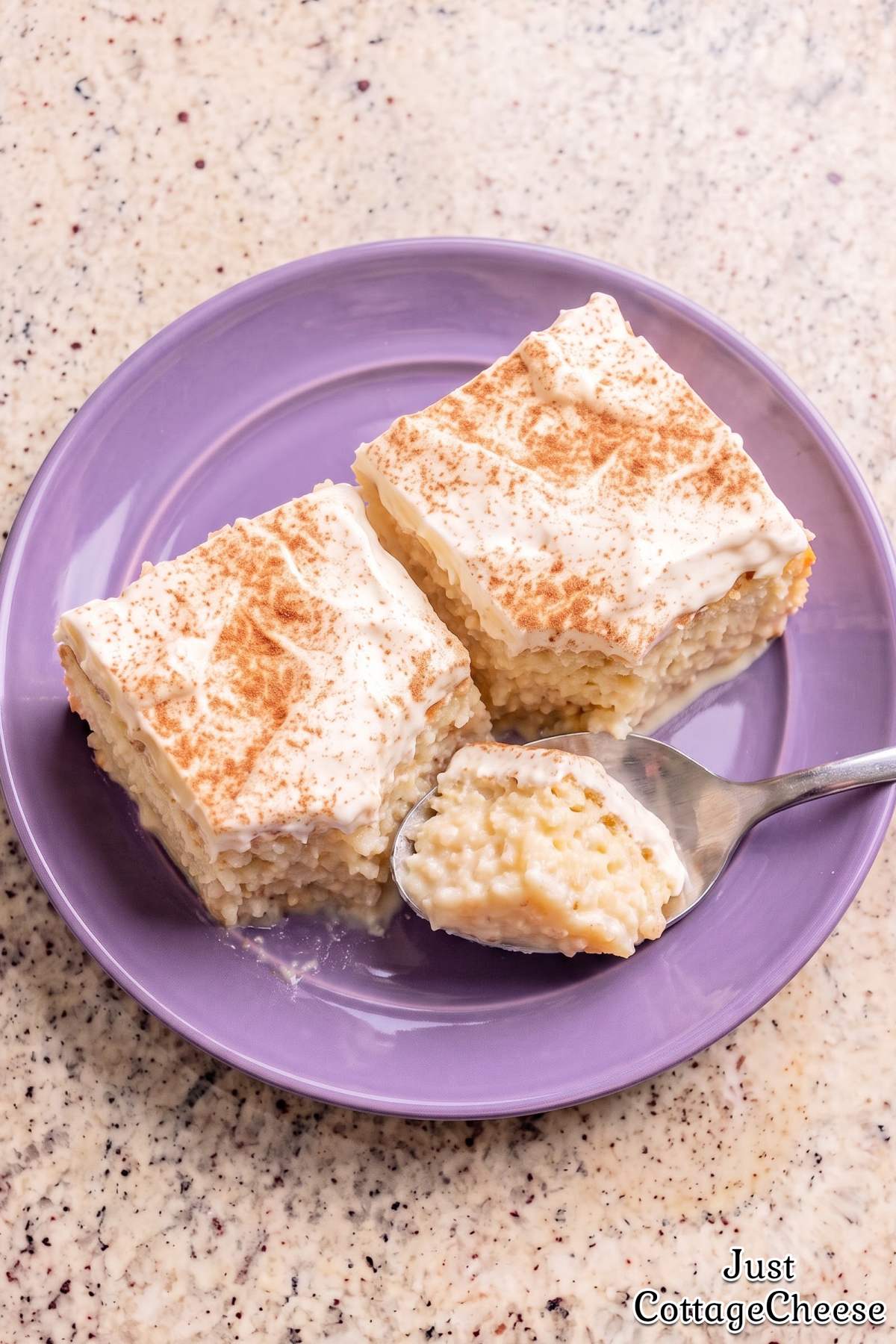High protein cottage cheese tres leches cake.
